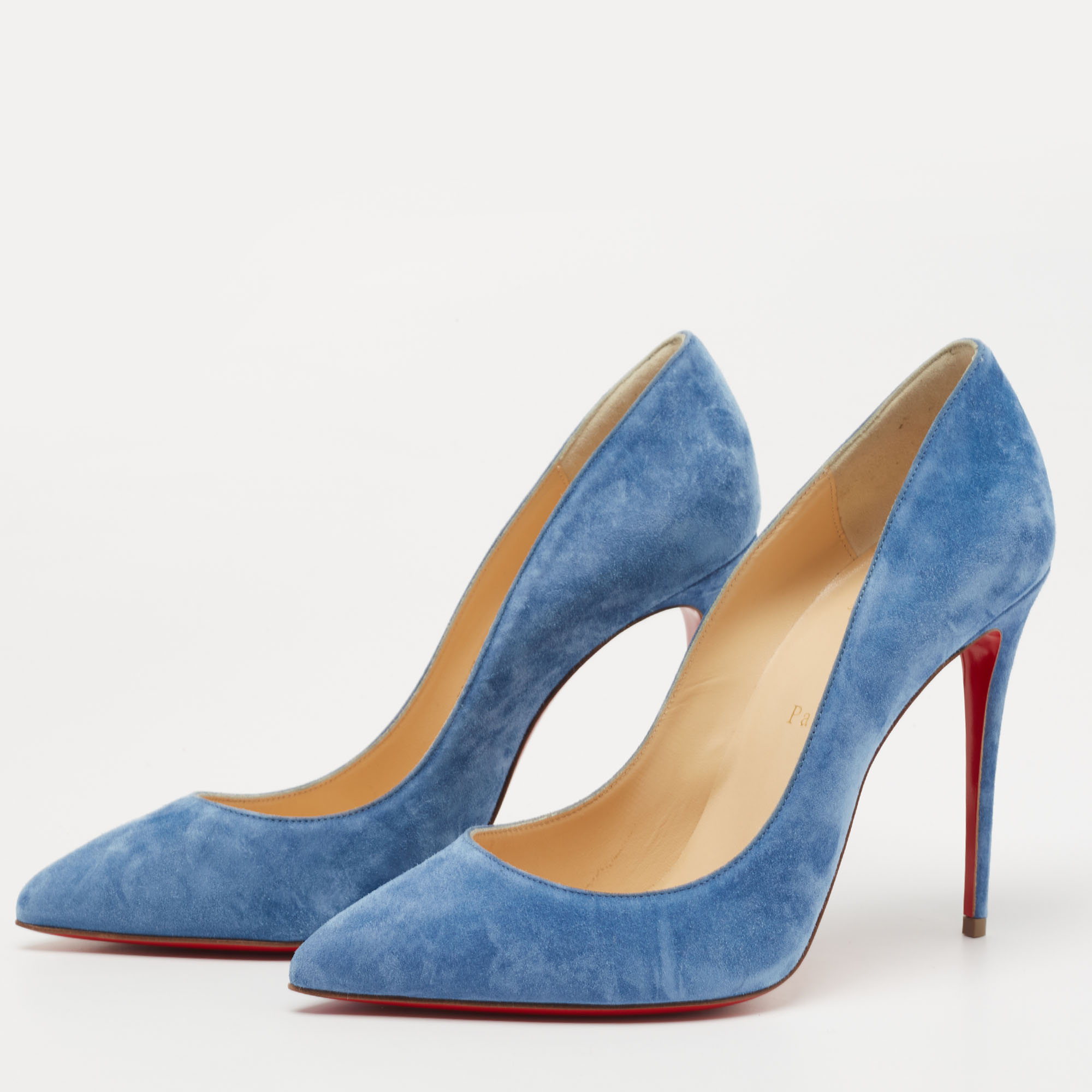 

Christian Louboutin Blue Suede Pigalle Follies Pumps Size