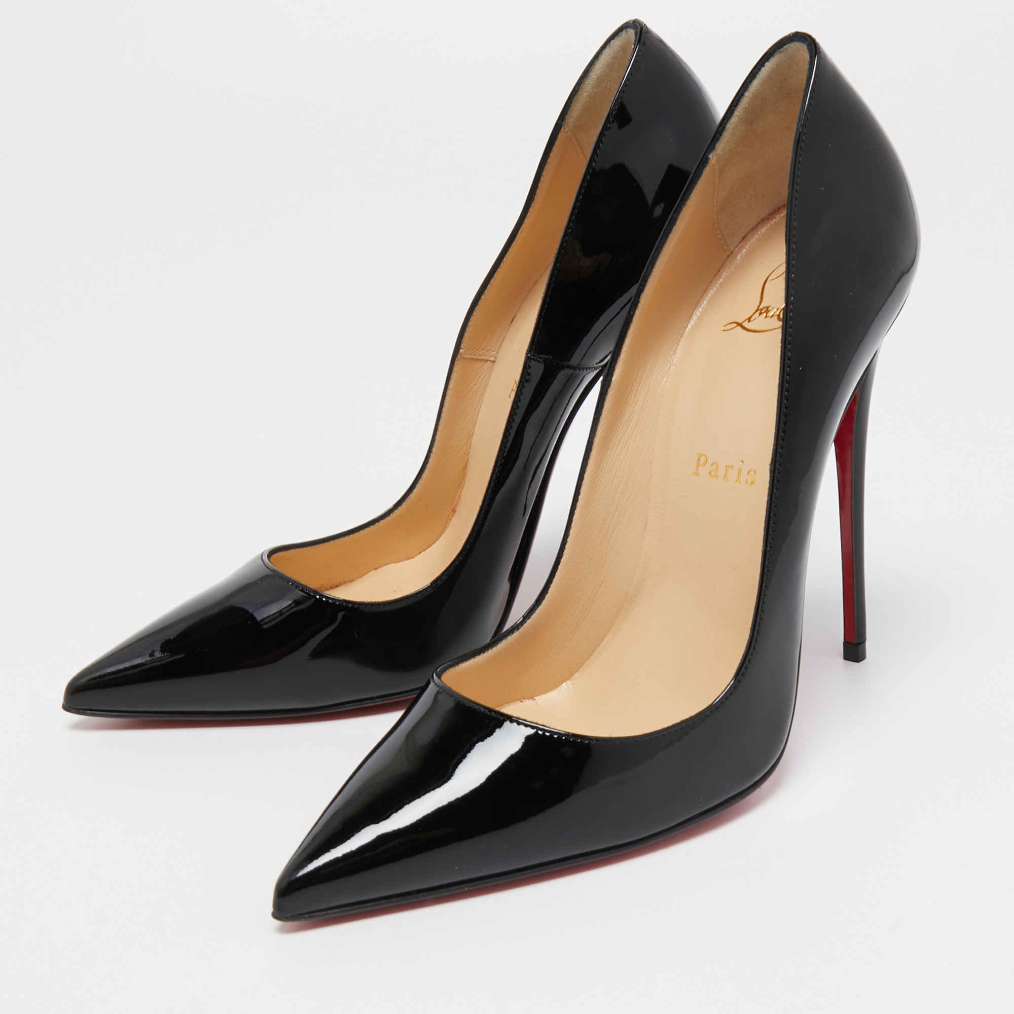 

Christian Louboutin Black Patent Leather So Kate Pumps Size