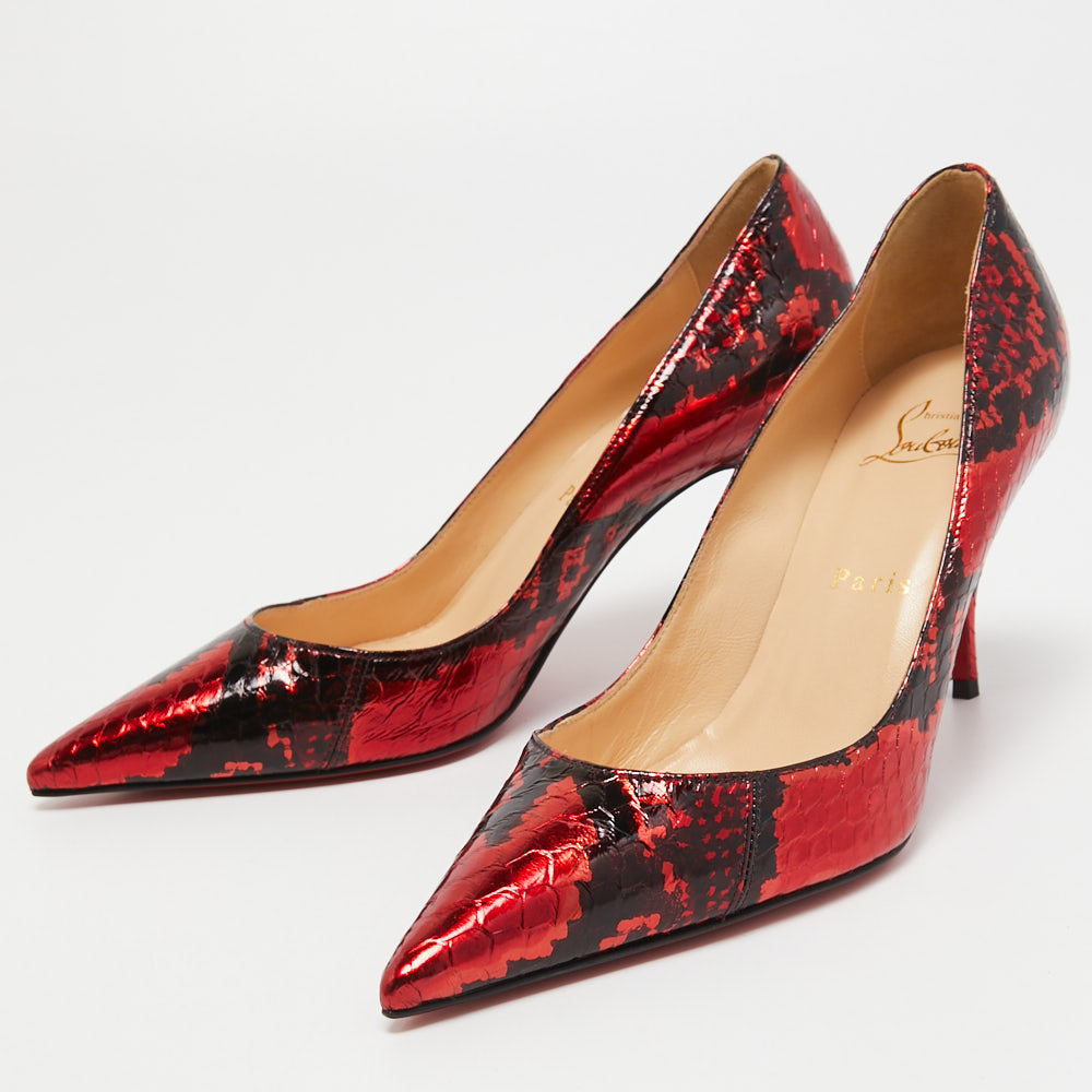 

Christian Louboutin Red/Black Python Clare Pumps Size