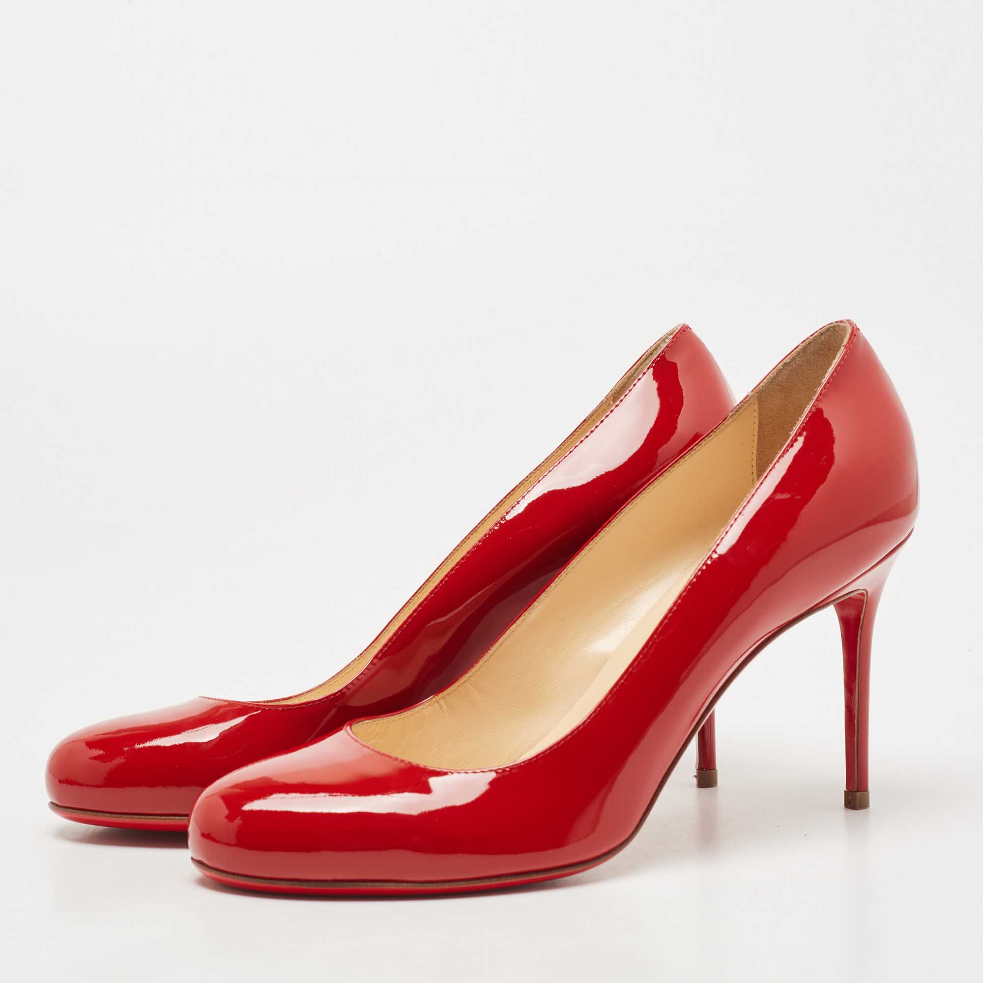 

Christian Louboutin Red Patent Leather Simple Pumps Size