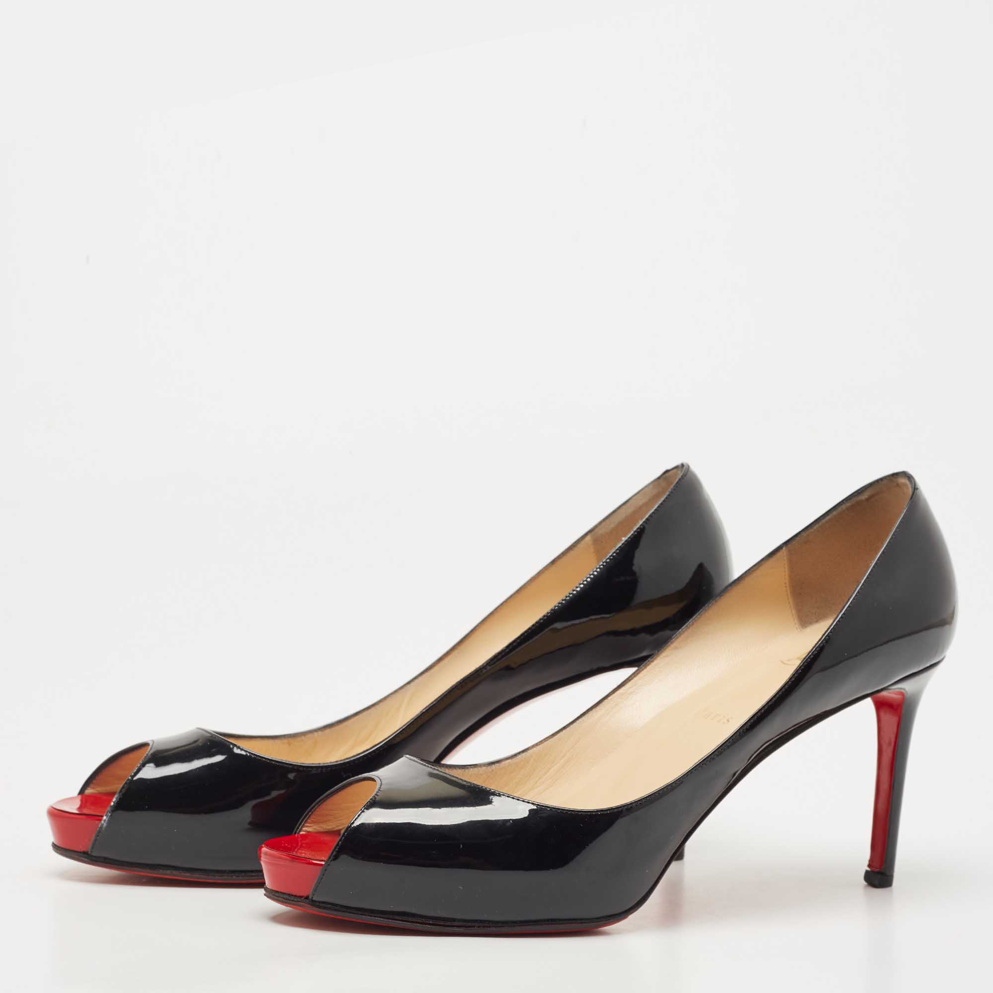 

Christian Louboutin Black Patent Leather Very Prive Platform Pumps Size