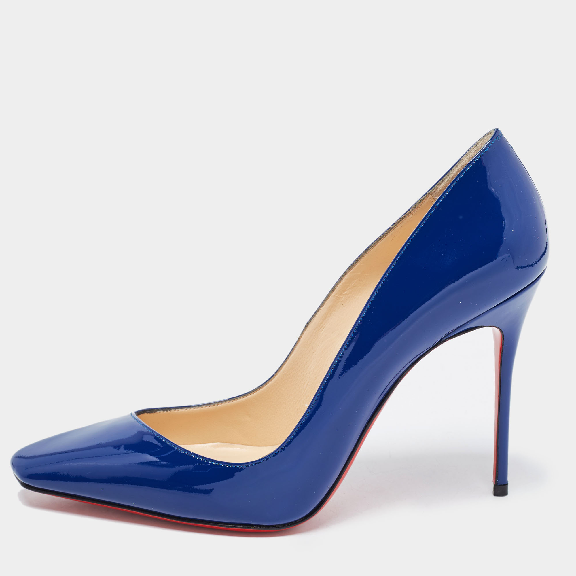 

Christian Louboutin Blue Patent Leather Pumps Size