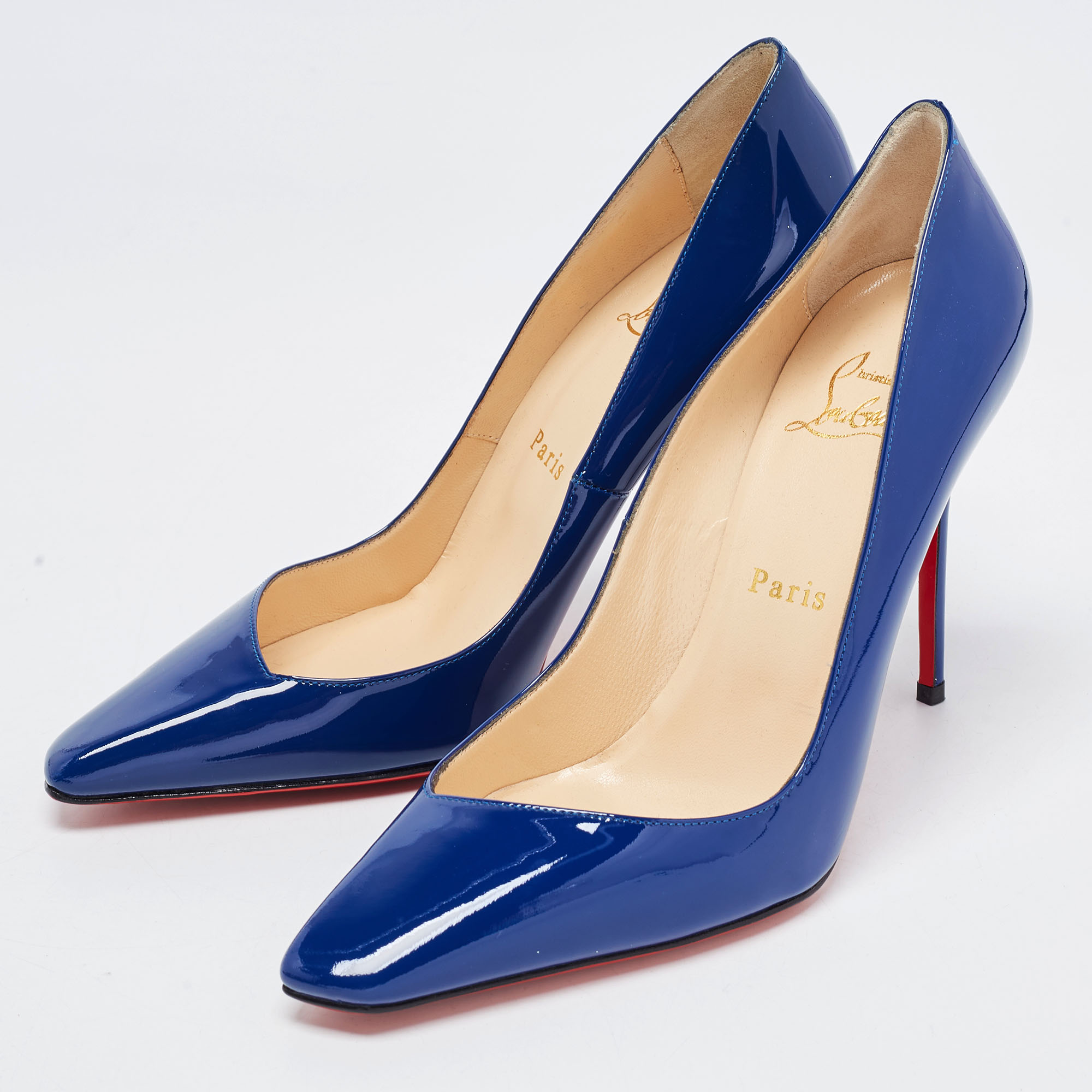 

Christian Louboutin Blue Patent Leather Pumps Size