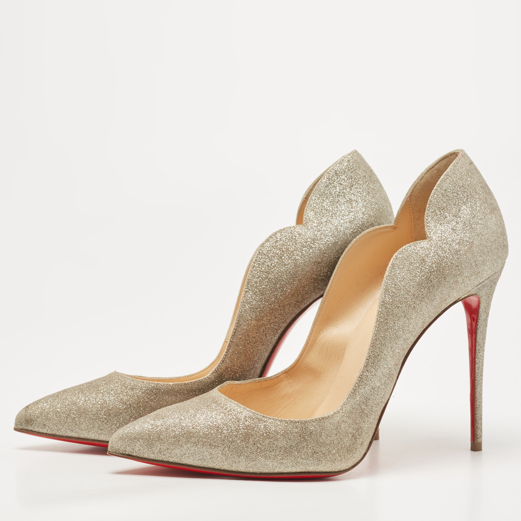 

Christian Louboutin Metallic Glitter Hot Chick Pumps Size