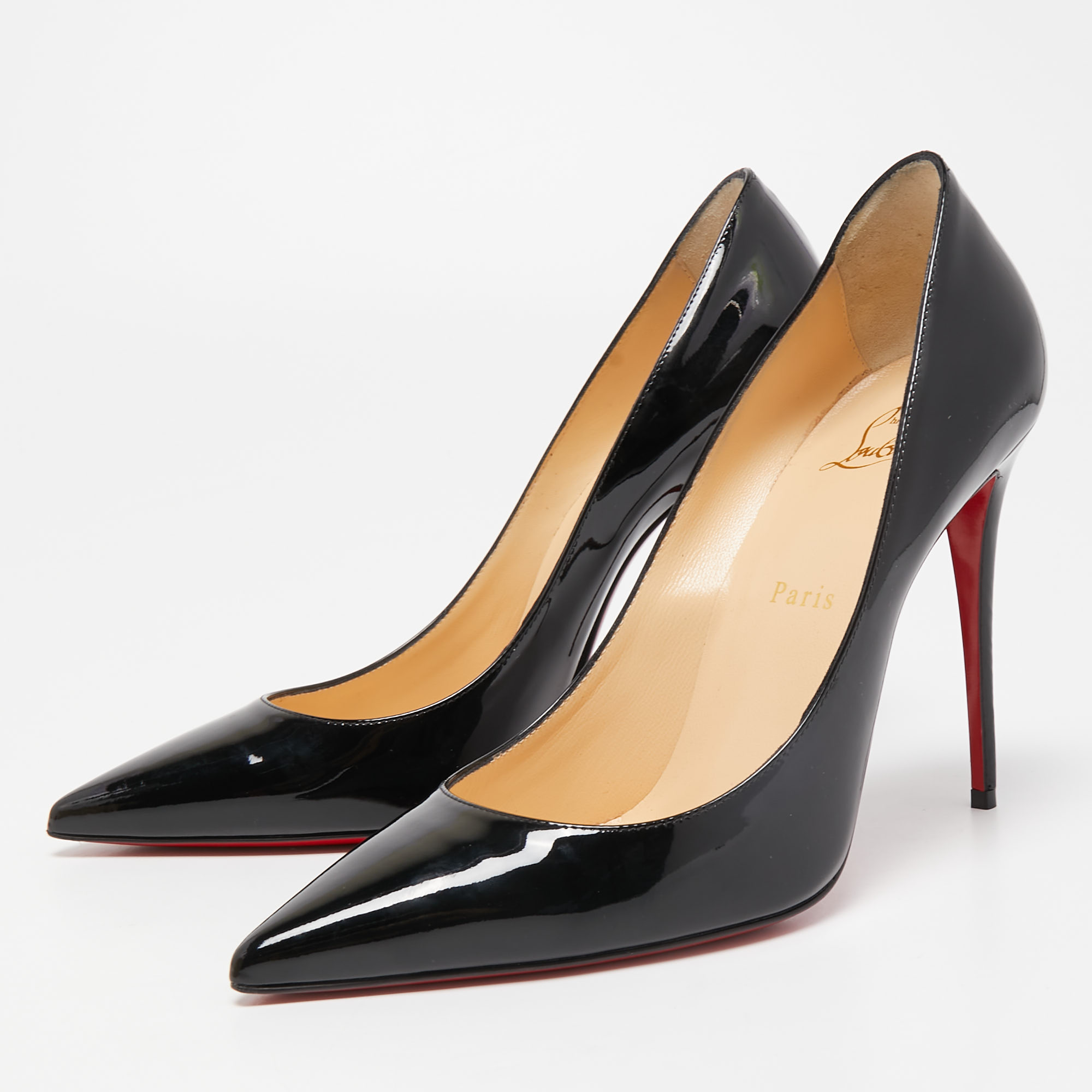 

Christian Louboutin Black Patent Leather So Kate Pumps Size