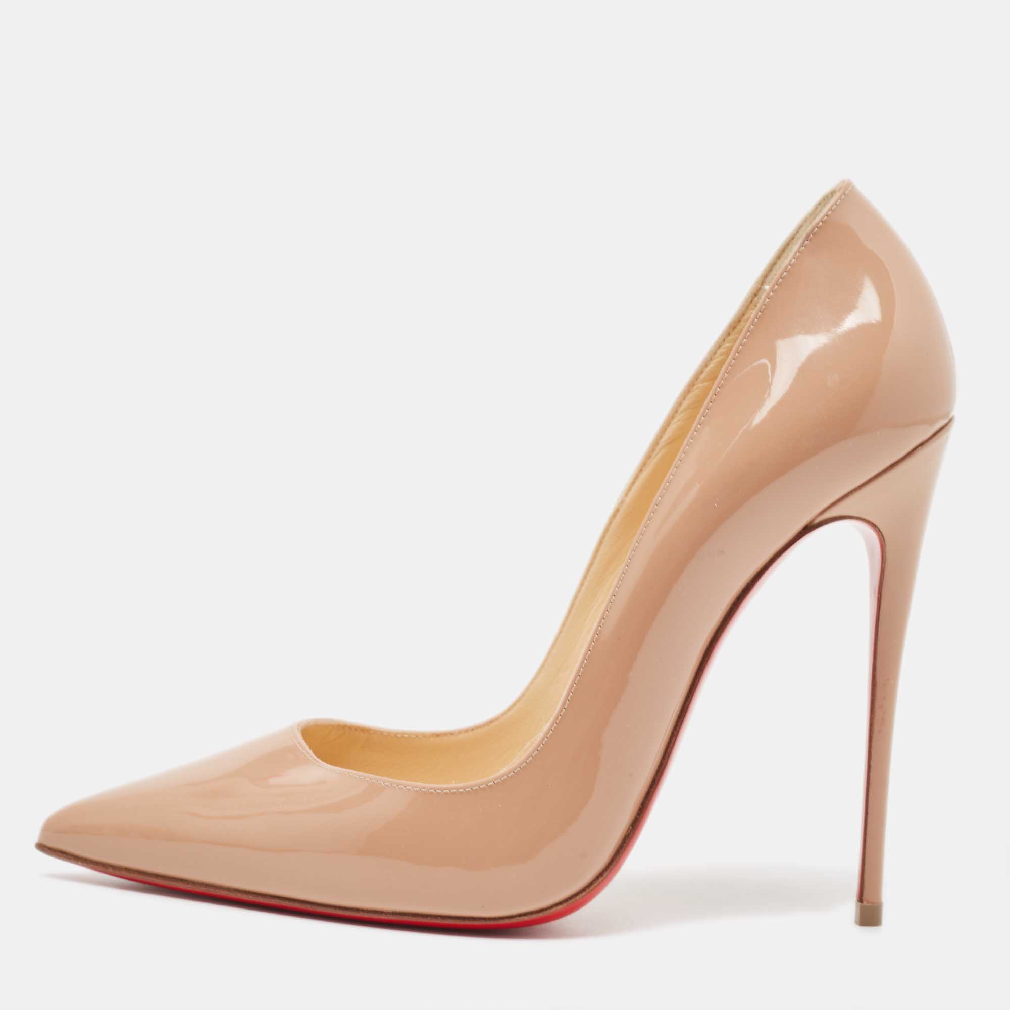 

Christian Louboutin Beige Patent Leather So Kate Pumps Size