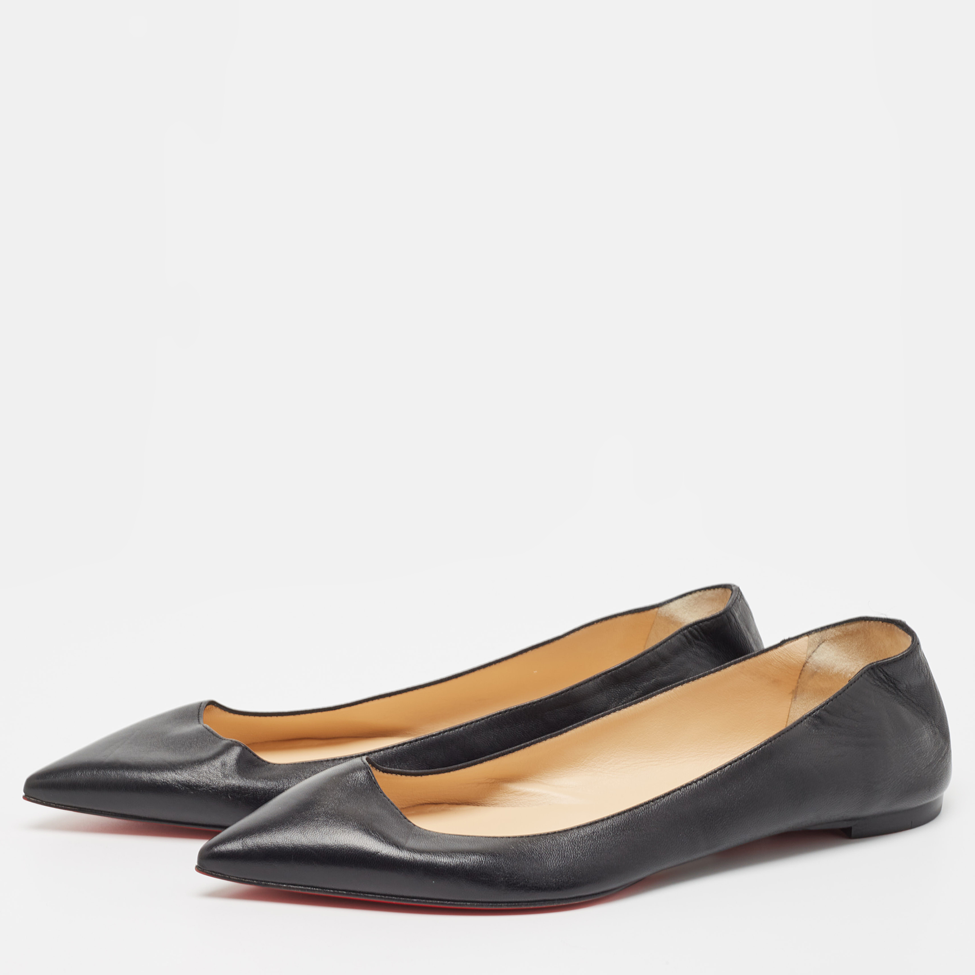

Christian Louboutin Black Leather Ballet Flats Size
