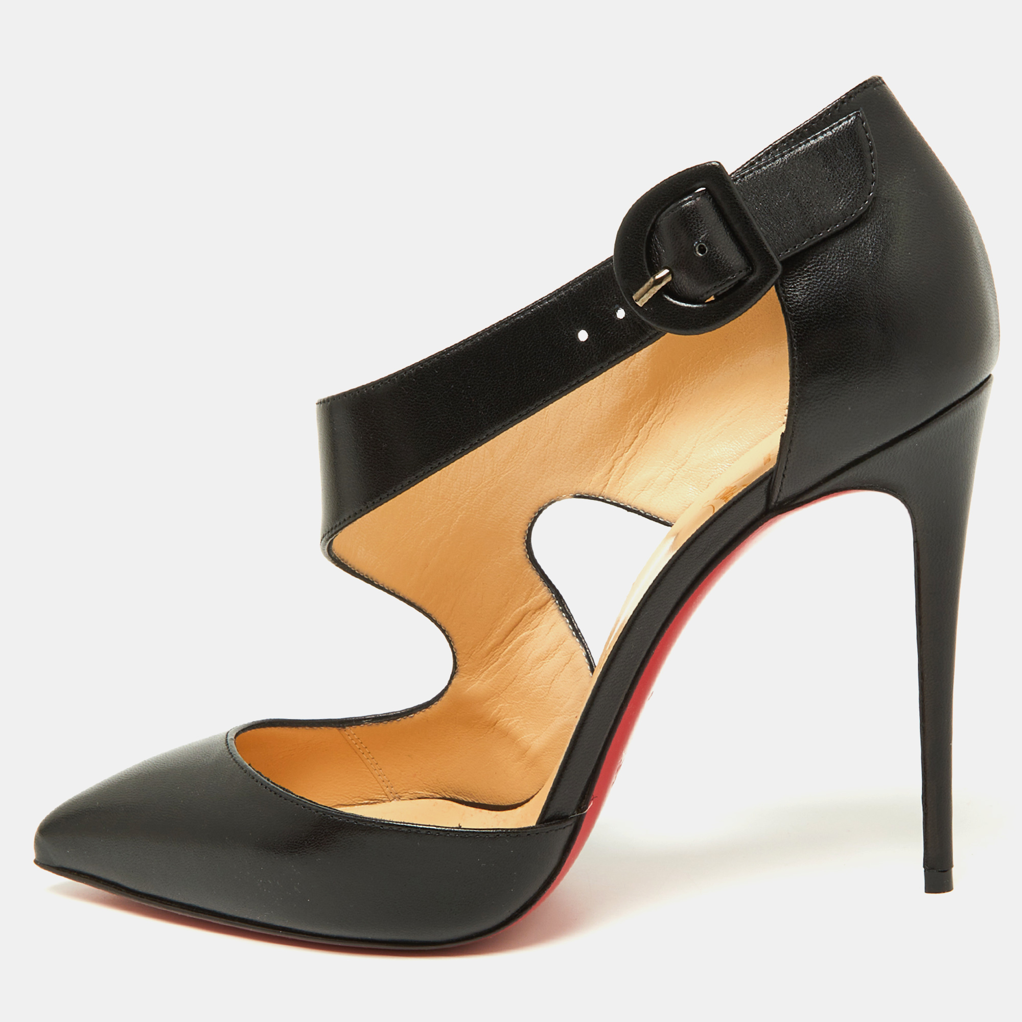 

Christian Louboutin Black Leather Sharpeta Pointed-Toe Pumps Size