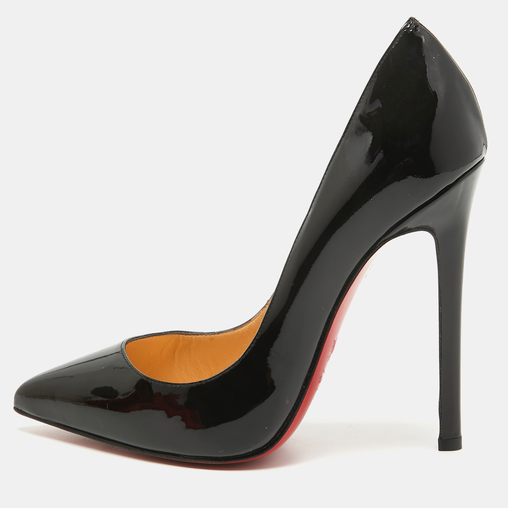 Pre-owned Christian Louboutin Black Patent Leather Pigalle Pumps Size 37