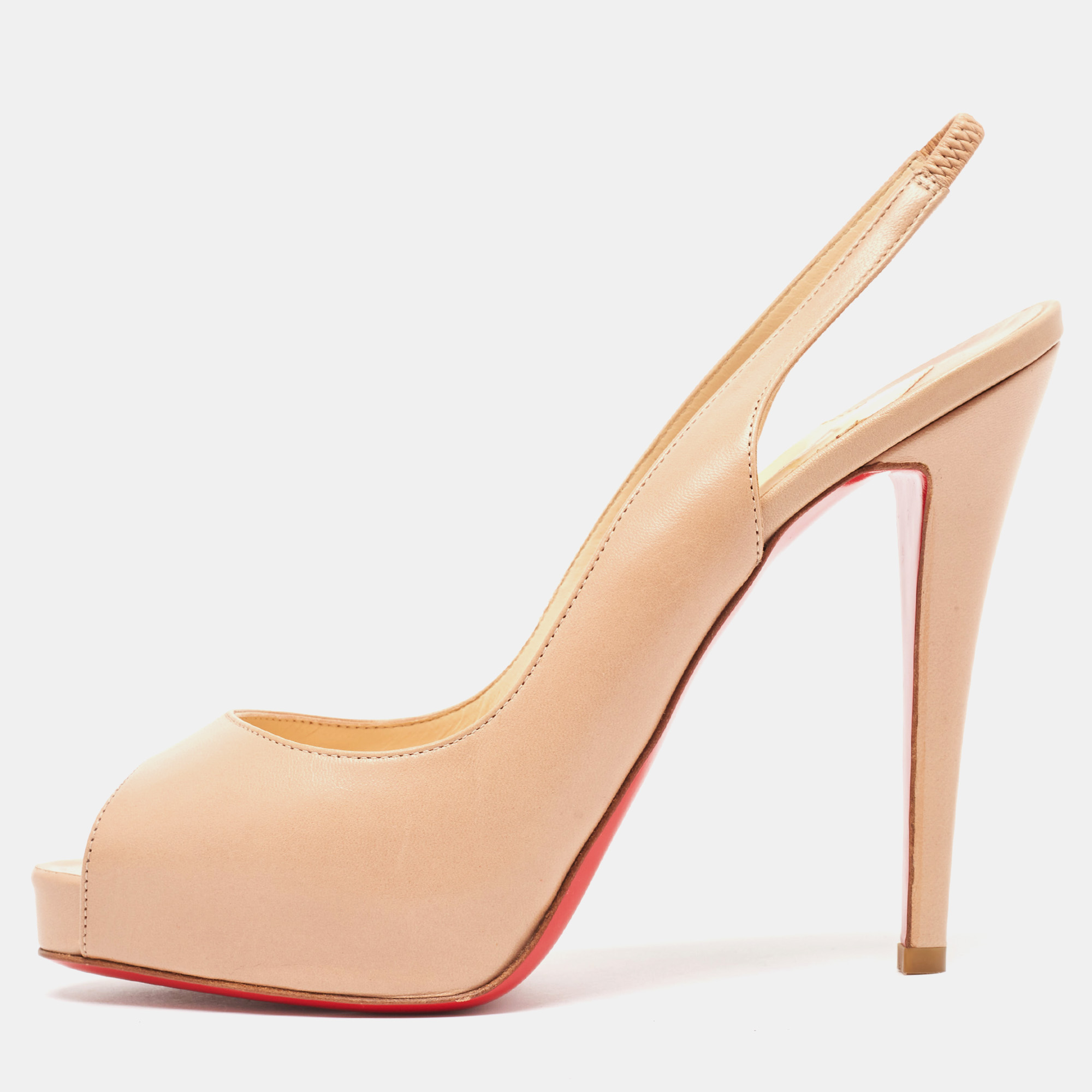 

Christian Louboutin Beige Leather Private Number Pumps Size, Brown