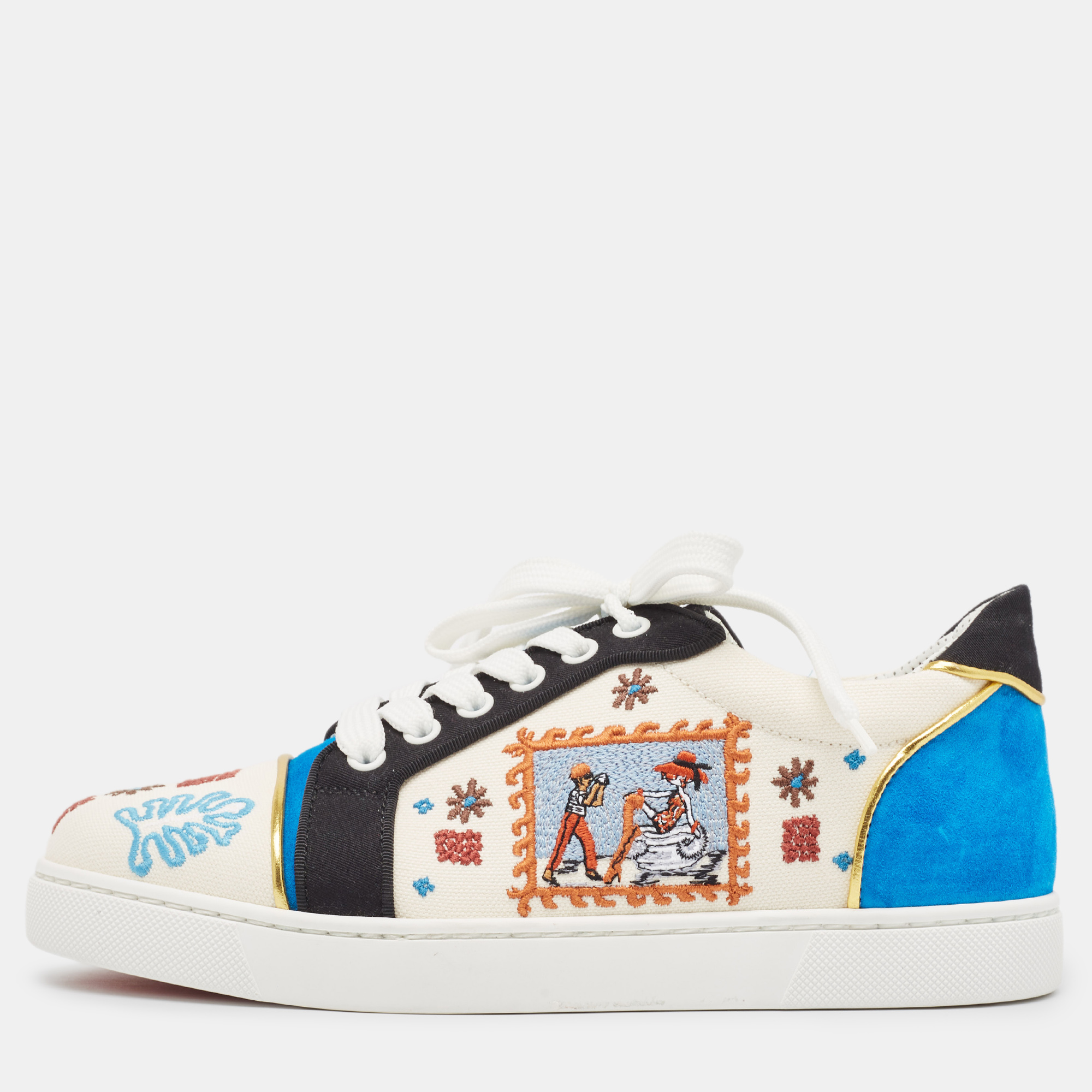 

Christian Louboutin Multicolor Suede and Canvas Vieira 2 Sneakers Size