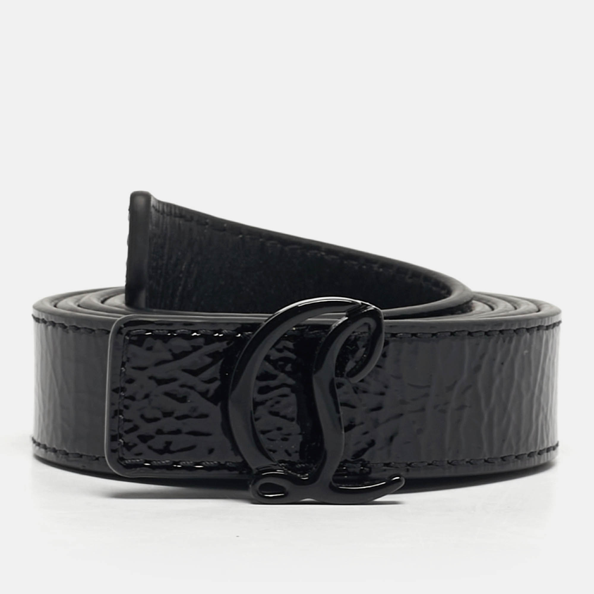 

Christian Louboutin CL Logo 90CM Belt Black Patent Leather