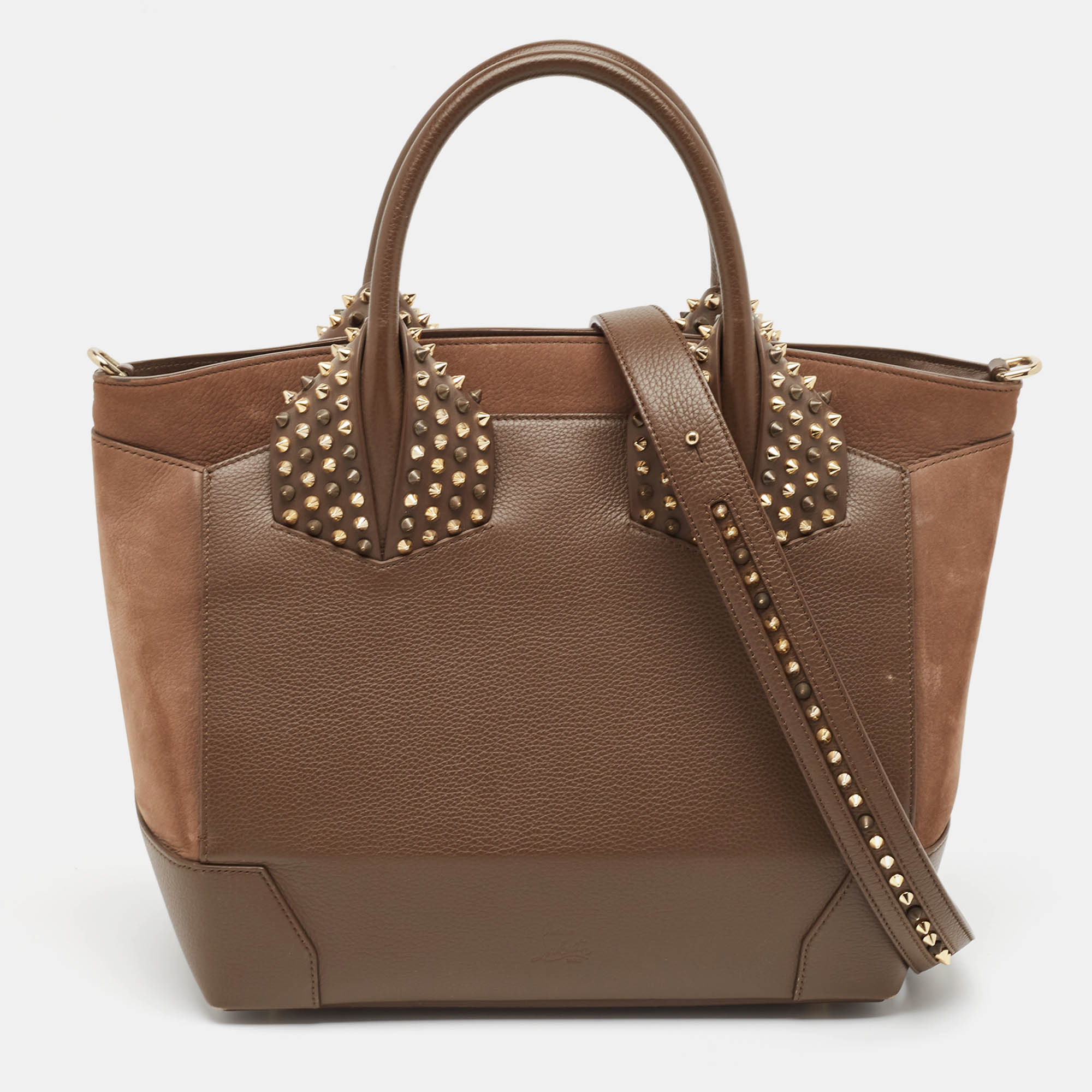 

Christian Louboutin Dark Beige Leather and Suede  Eloise Tote