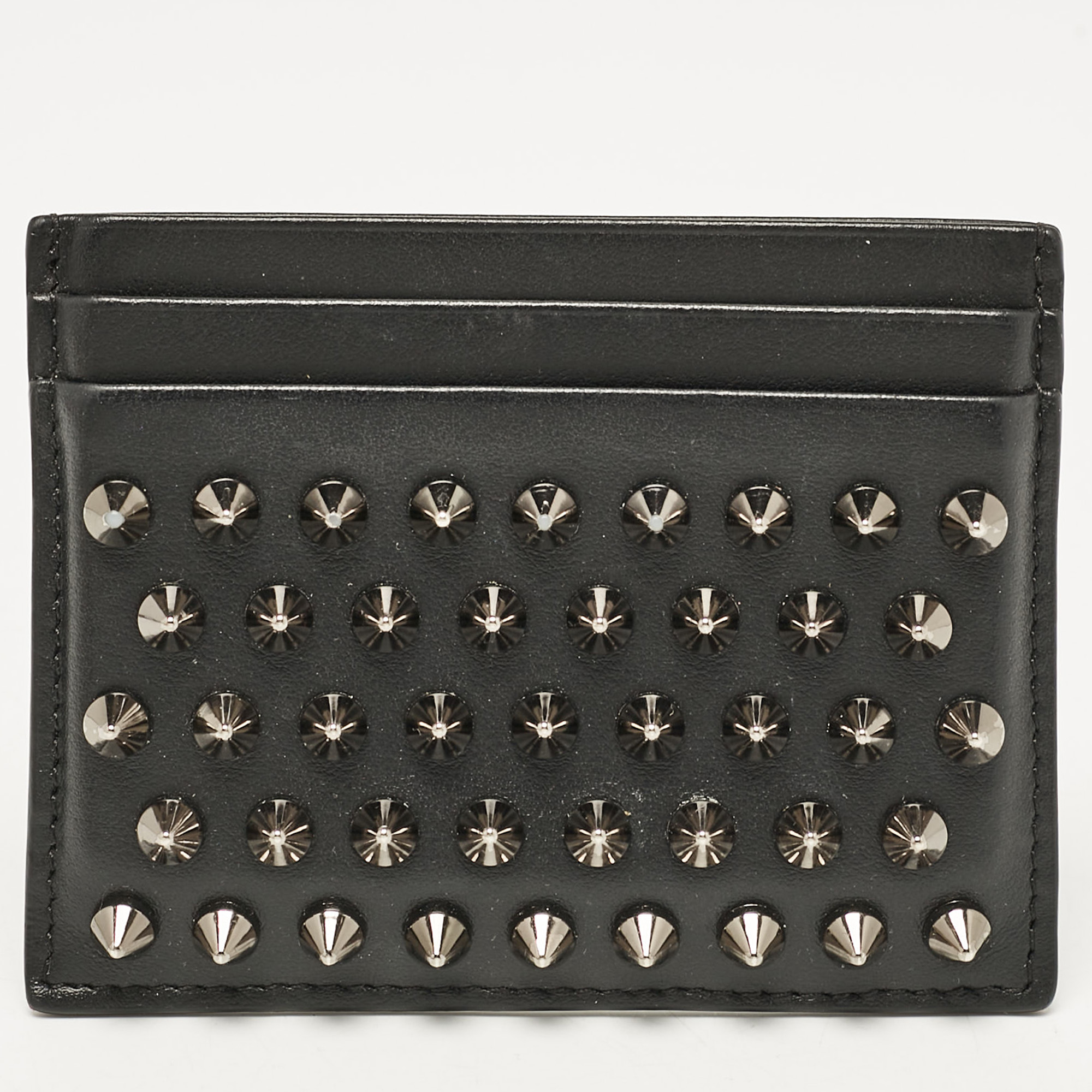 

Christian Louboutin Black Leather Spike Kios Card Holder