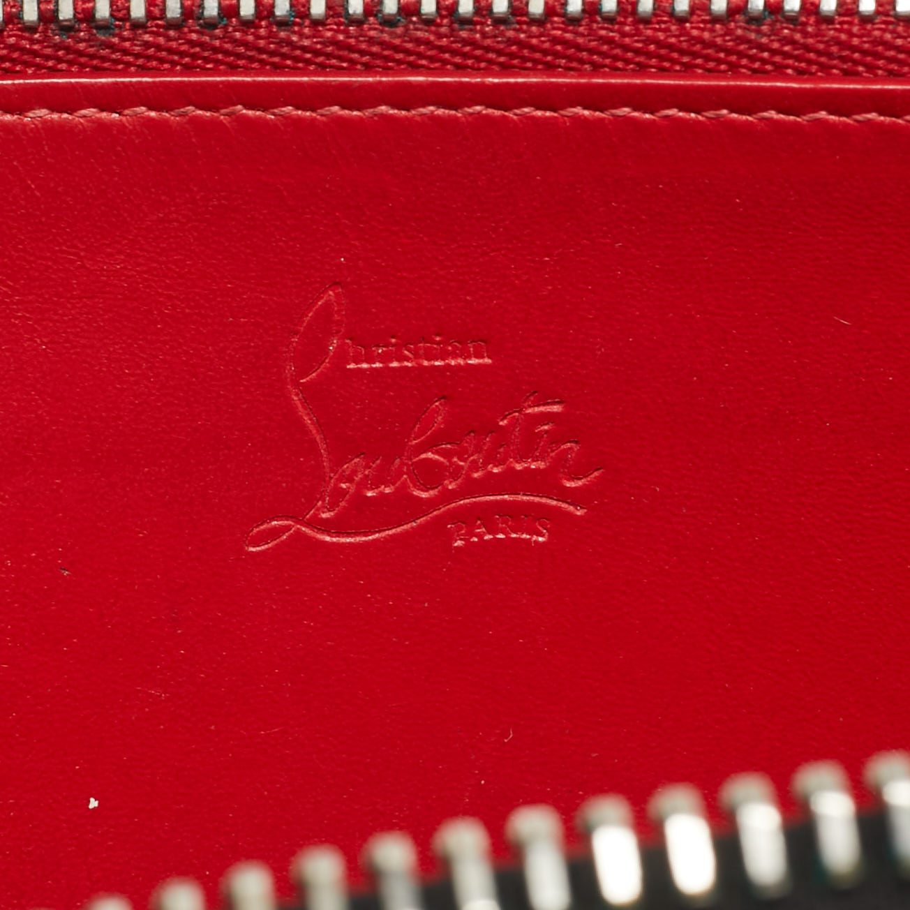 Christian Louboutin Multicolor Leather Panettone Spikes  Zip Around Wallet 