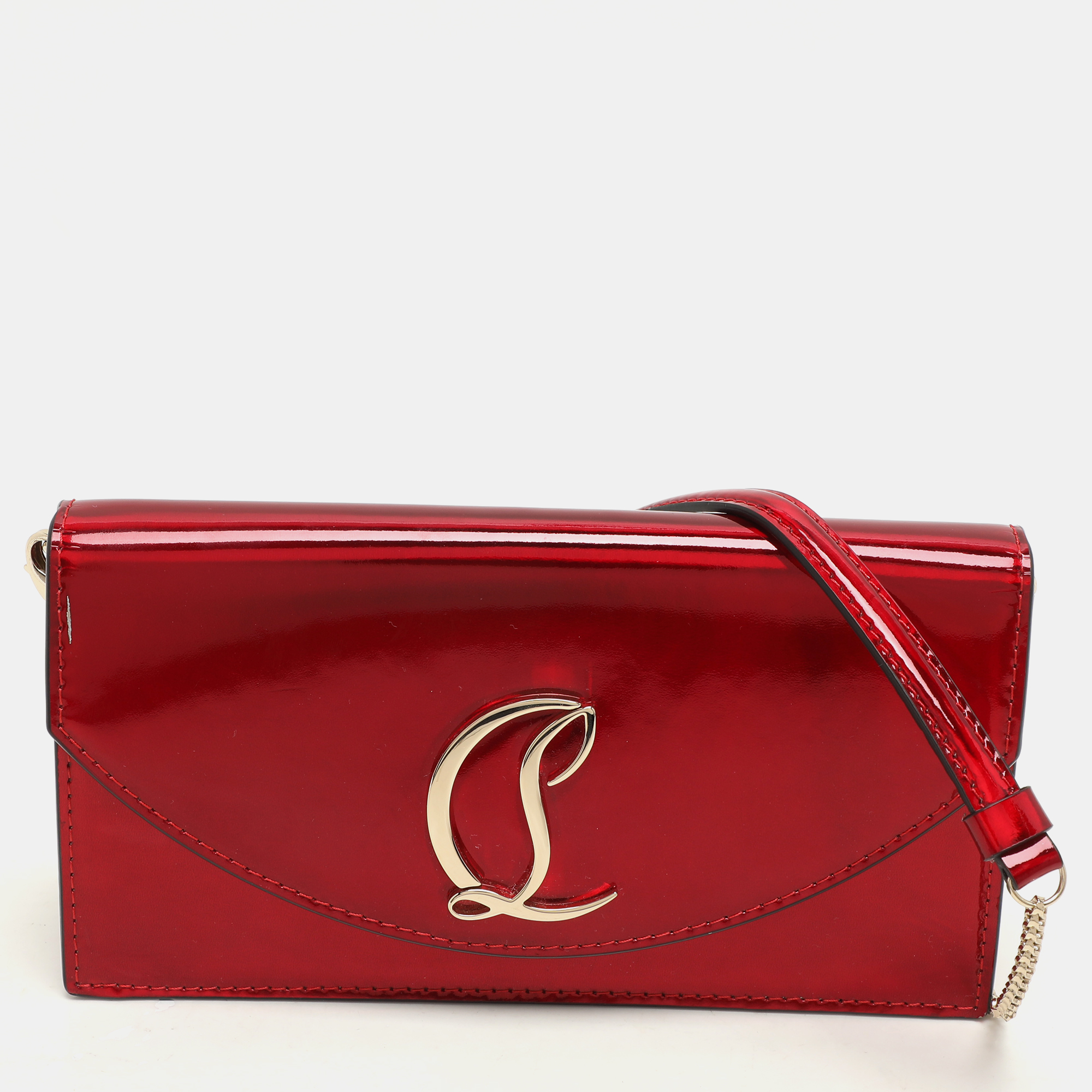 

Christian Louboutin Red Patent Leather Loubi54 Clutch