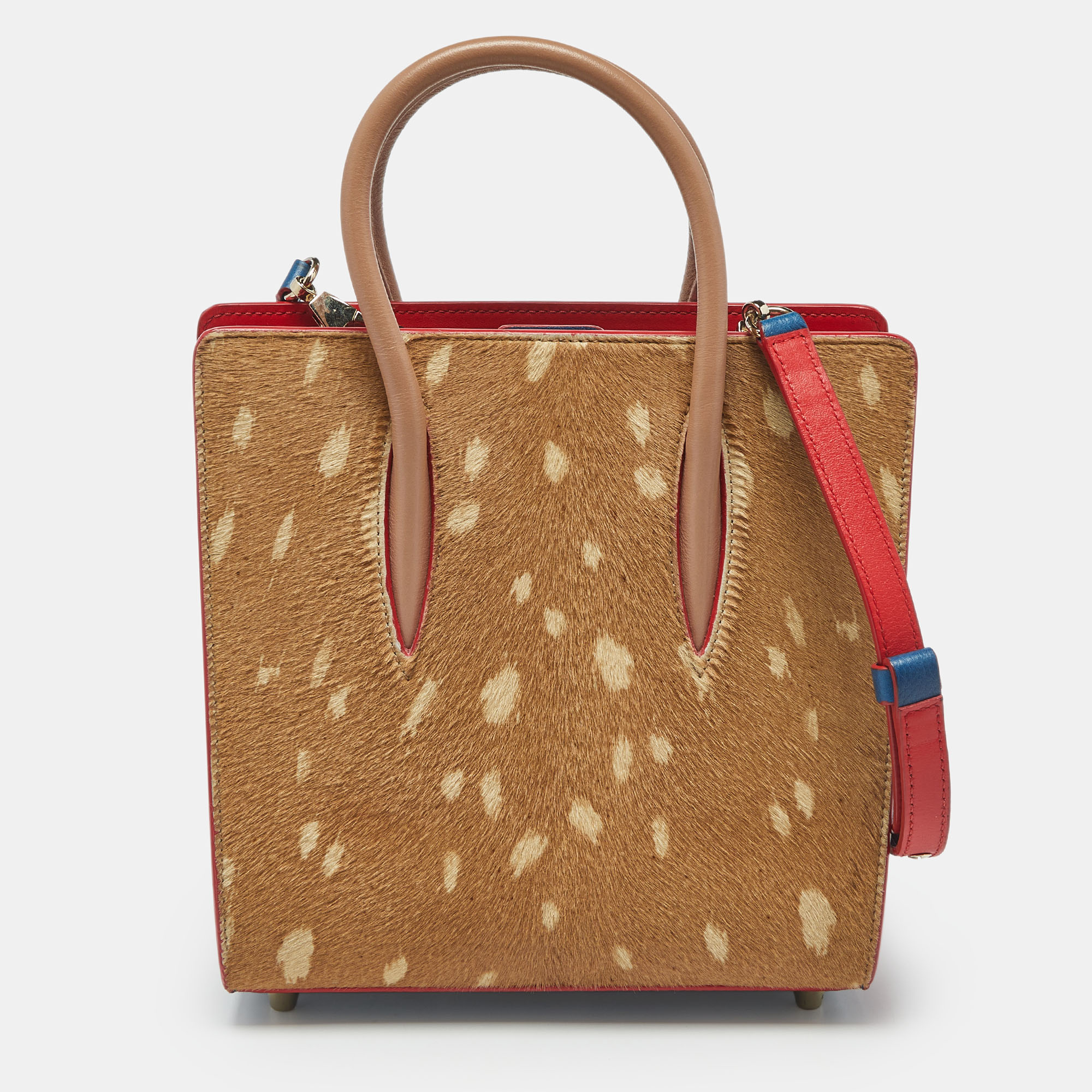 

Christian Louboutin Multicolor Leather and Calf Hair Small Paloma Tote
