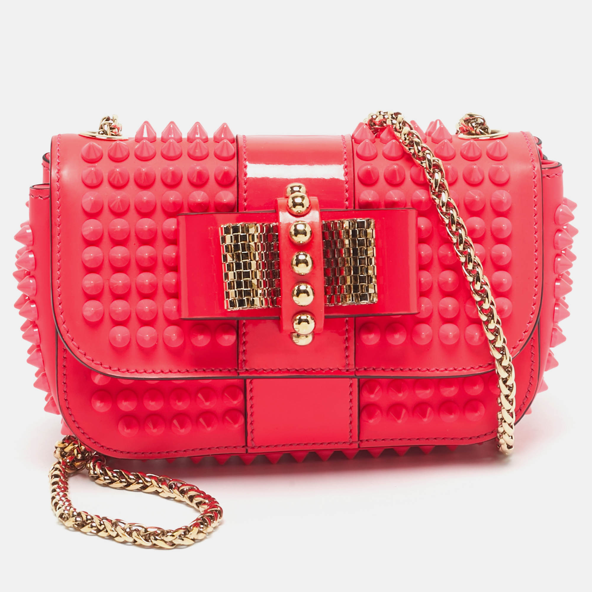 

Christian Louboutin Neon Pink Leather Sweet Charity Crossbody Bag