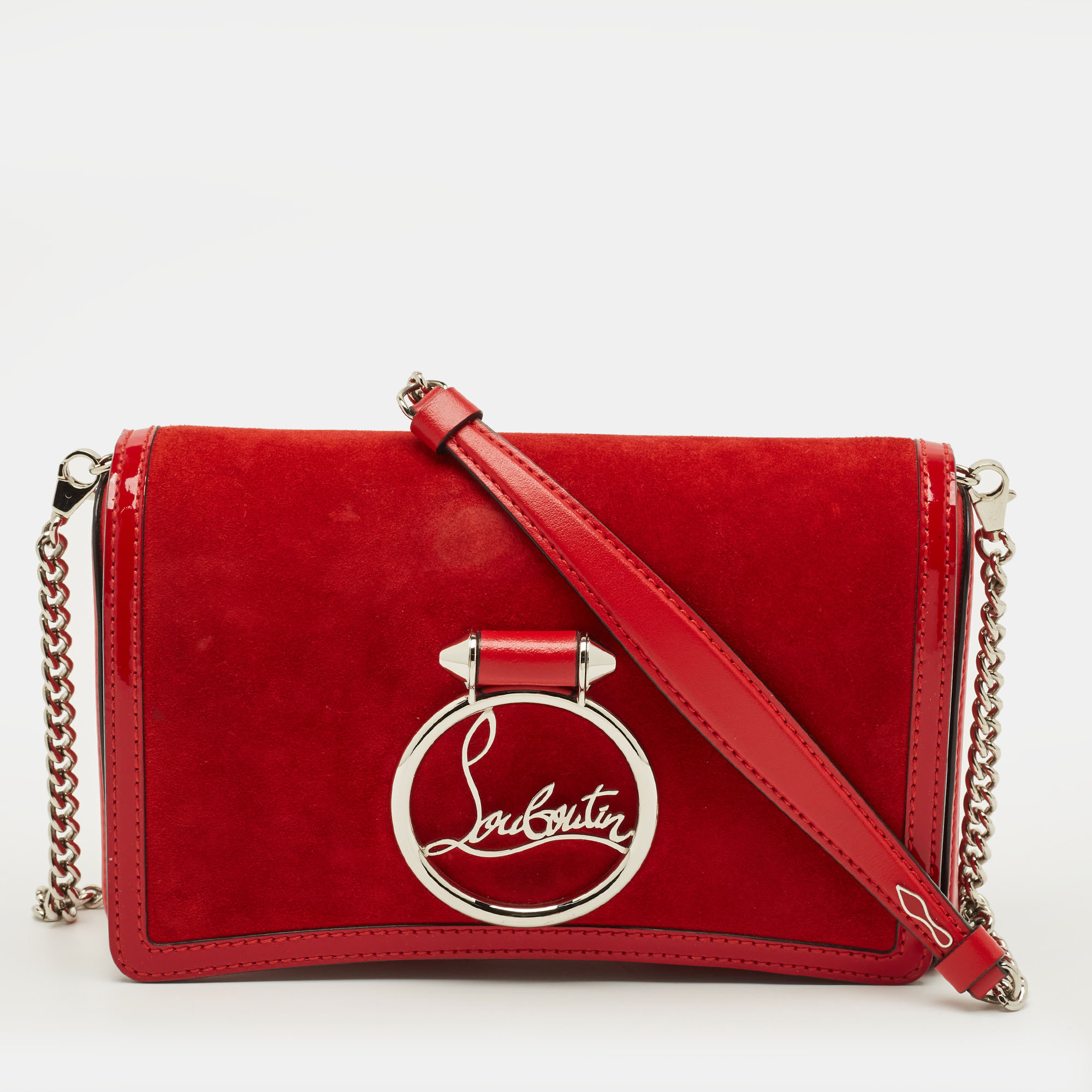 

Christian Louboutin Rubylou Red Leather and Suede Clutch Bag