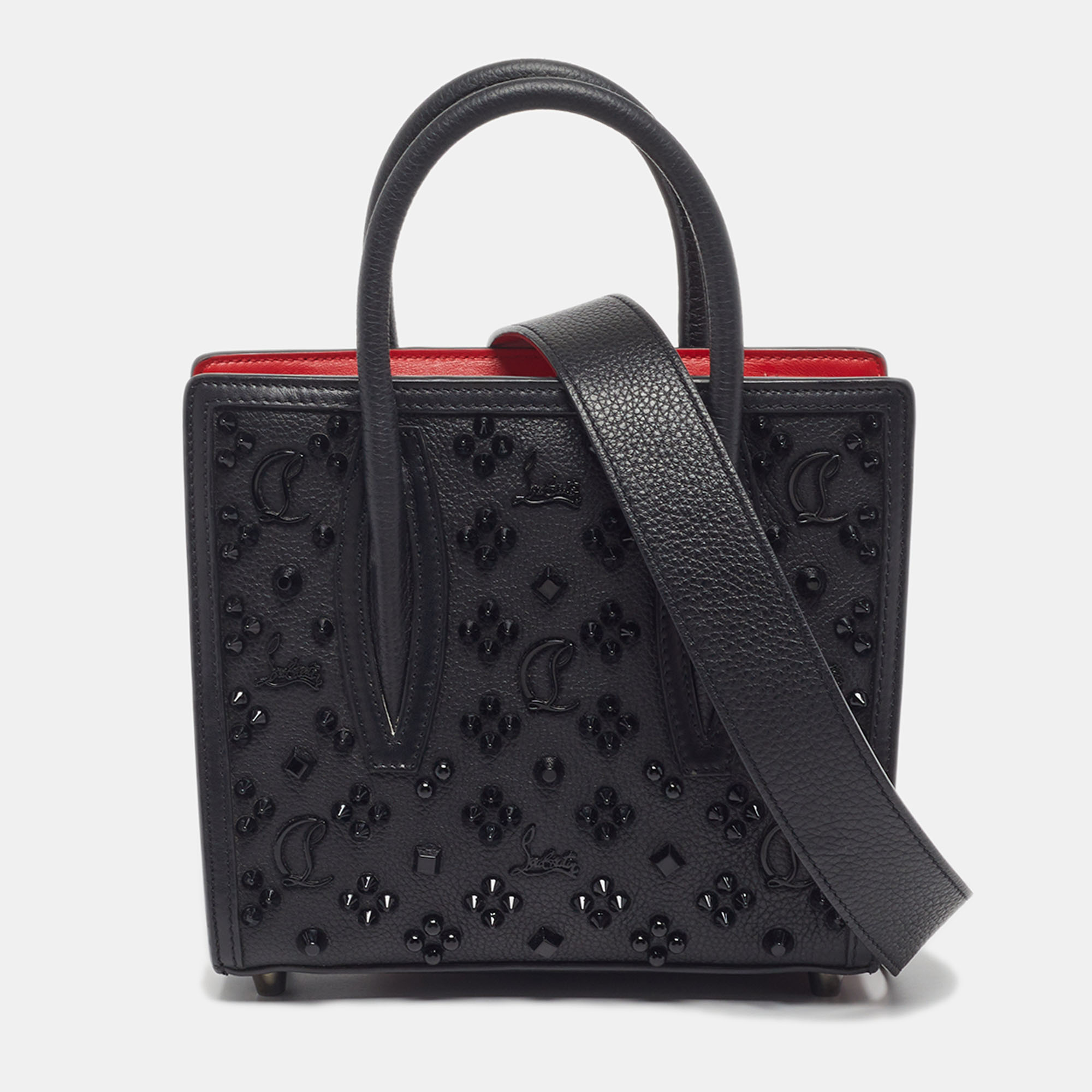 

Christian Louboutin Paloma Mini Black/Red Leather Studded Tote