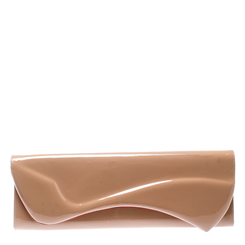 Christian Louboutin Nude Patent Leather So Kate Clutch