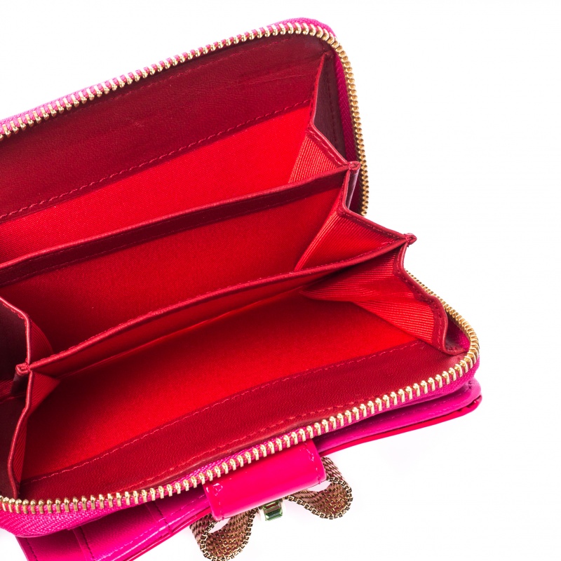 

Christian Louboutin Neon Pink Patent Leather Sweet Charity Wallet