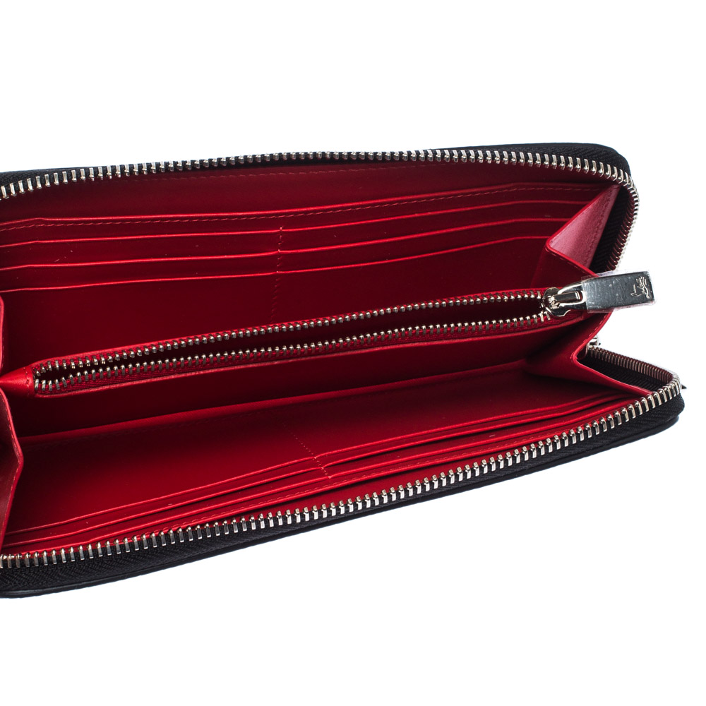 

Christian Louboutin Navy Blue Winged Heart Leather Zip Around Wallet
