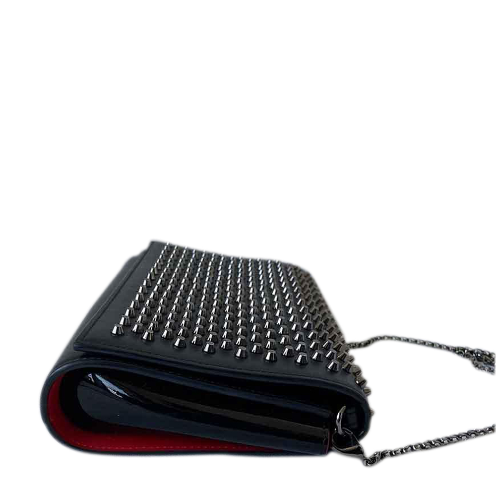 

Christian Louboutin Black Leather Studded Small Flap Shoulder Bag
