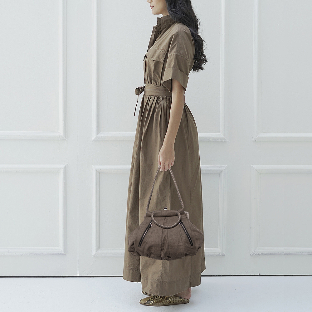 

Christian Louboutin Grey Canvas and Leather Loubinette Hobo