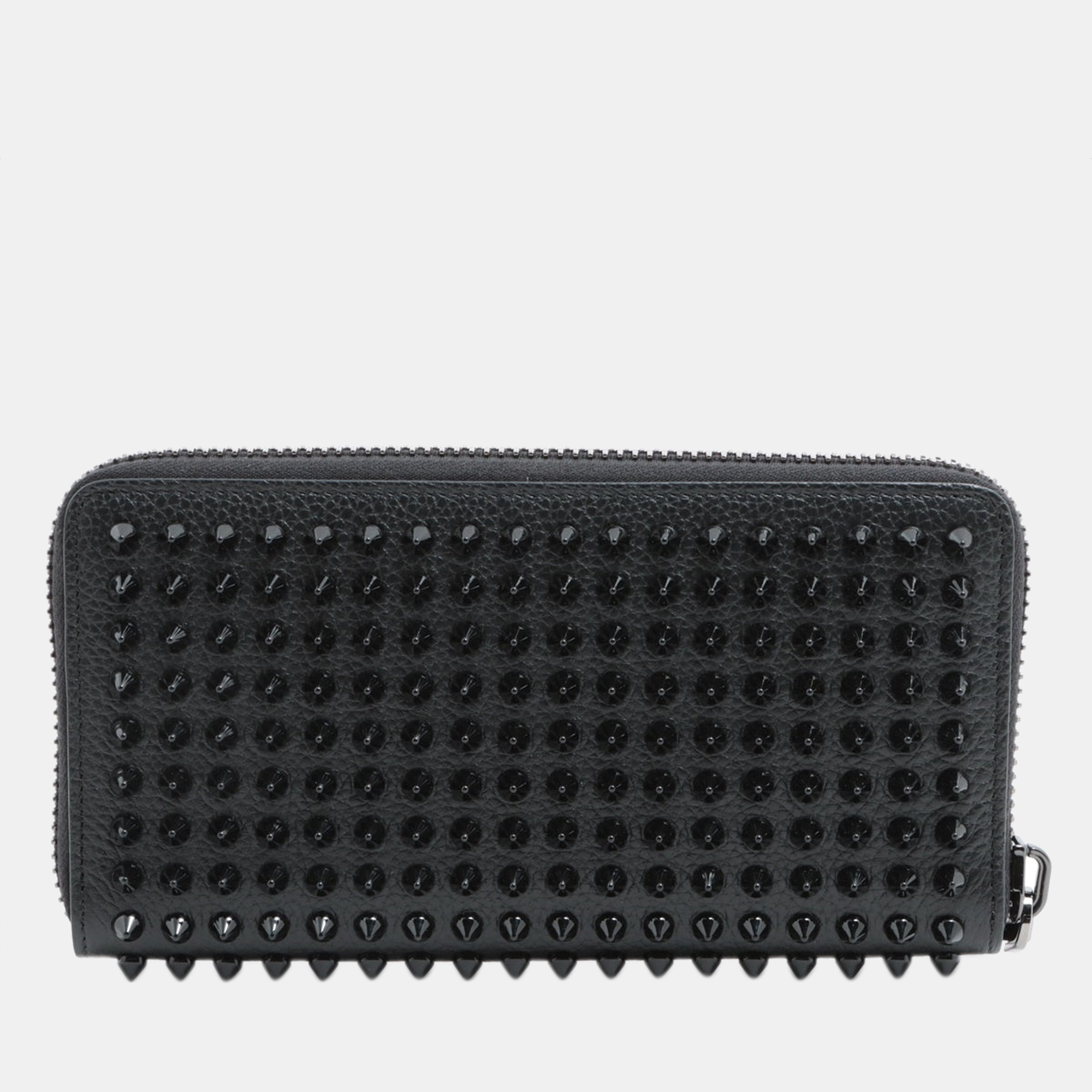 

Christian Louboutin Rock Studs Panettone Leather Round-Zip-Wallet Black