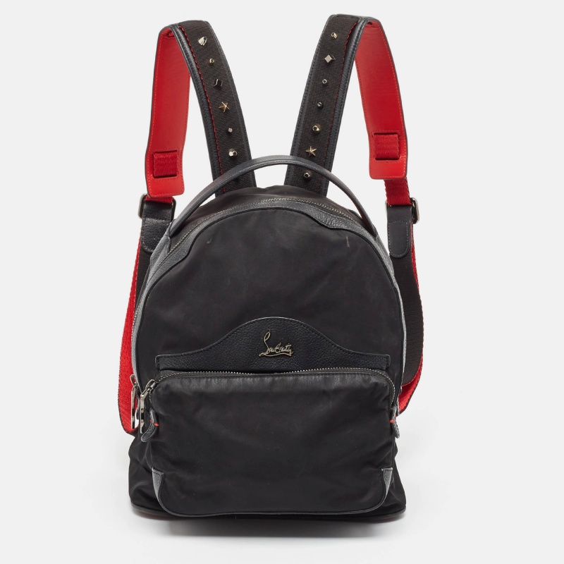 

Christian Louboutin Black/Red Nylon and Leather Backloubi Backpack