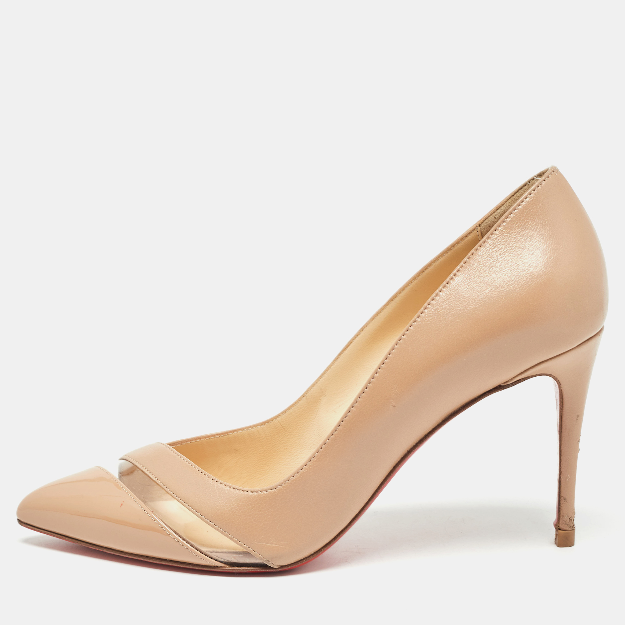 

Christian Louboutin Beige PVC and Leather 17th floor Pumps Size