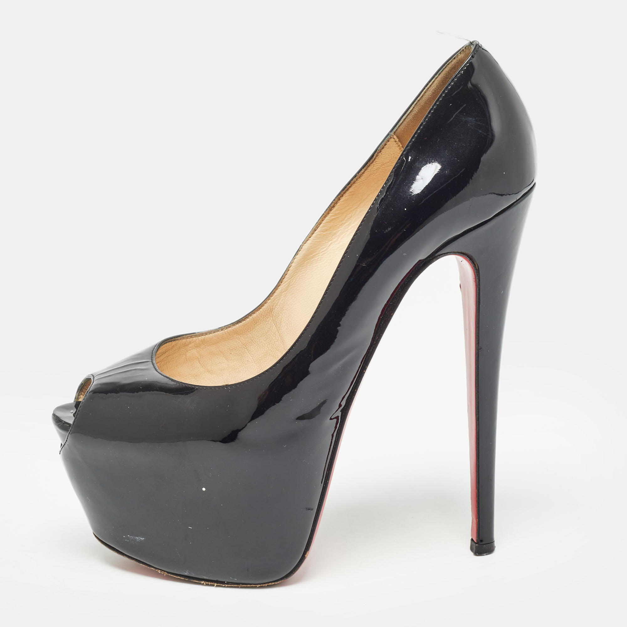

Christian Louboutin Black Patent Leather Highness Pumps Size