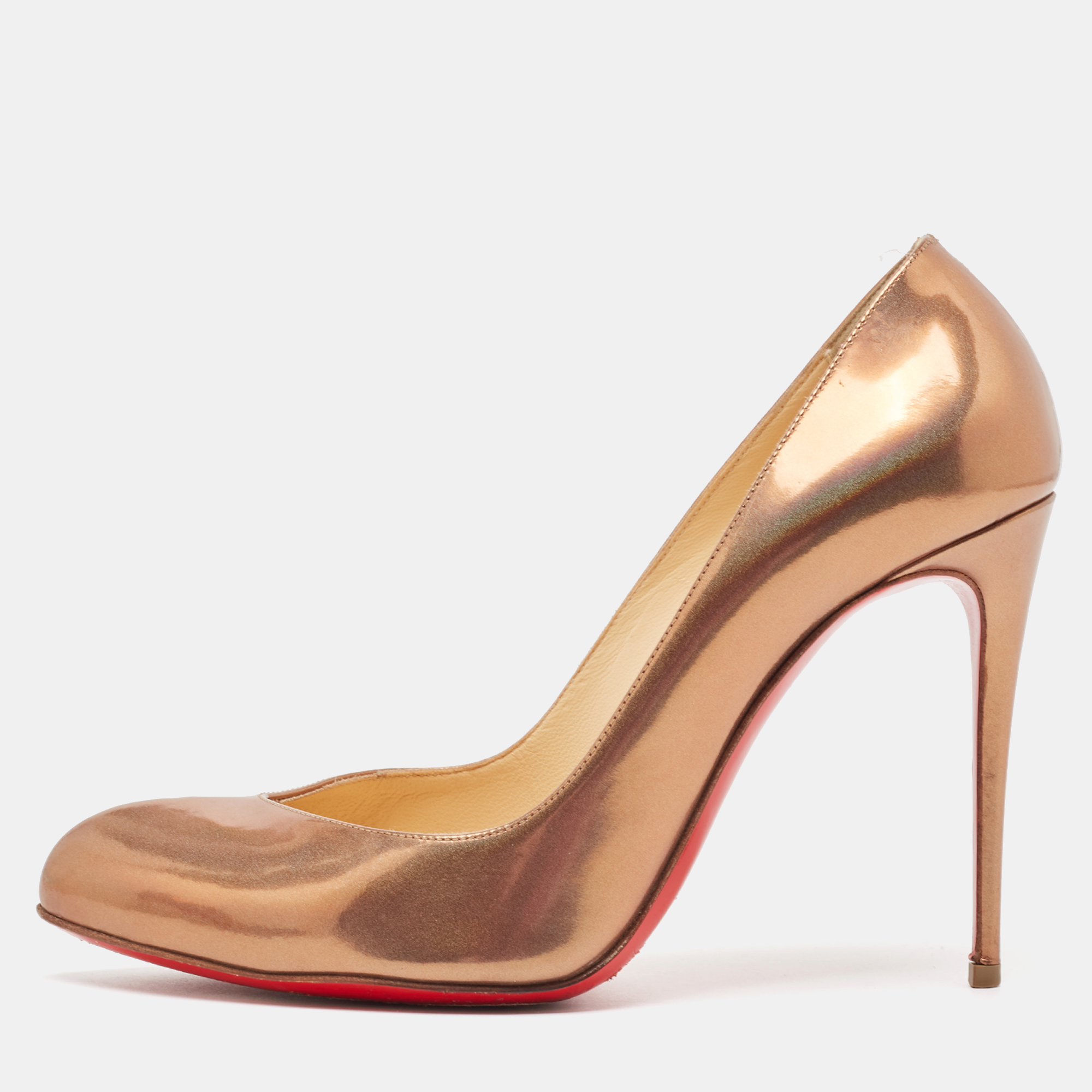 

Christian Louboutin Metallic Brown Leather Breche Pumps Size