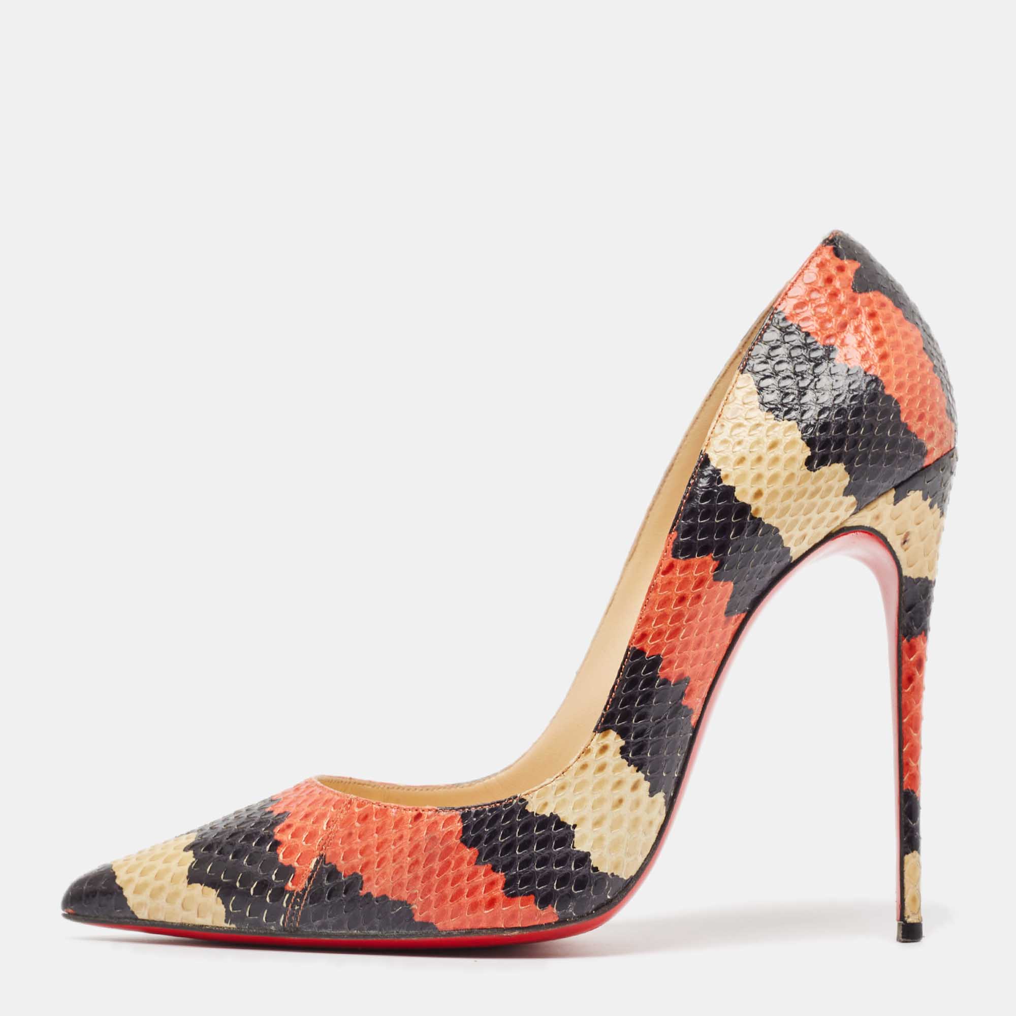 

Christian Louboutin Tricolor Python So Kate Pumps Size, Orange