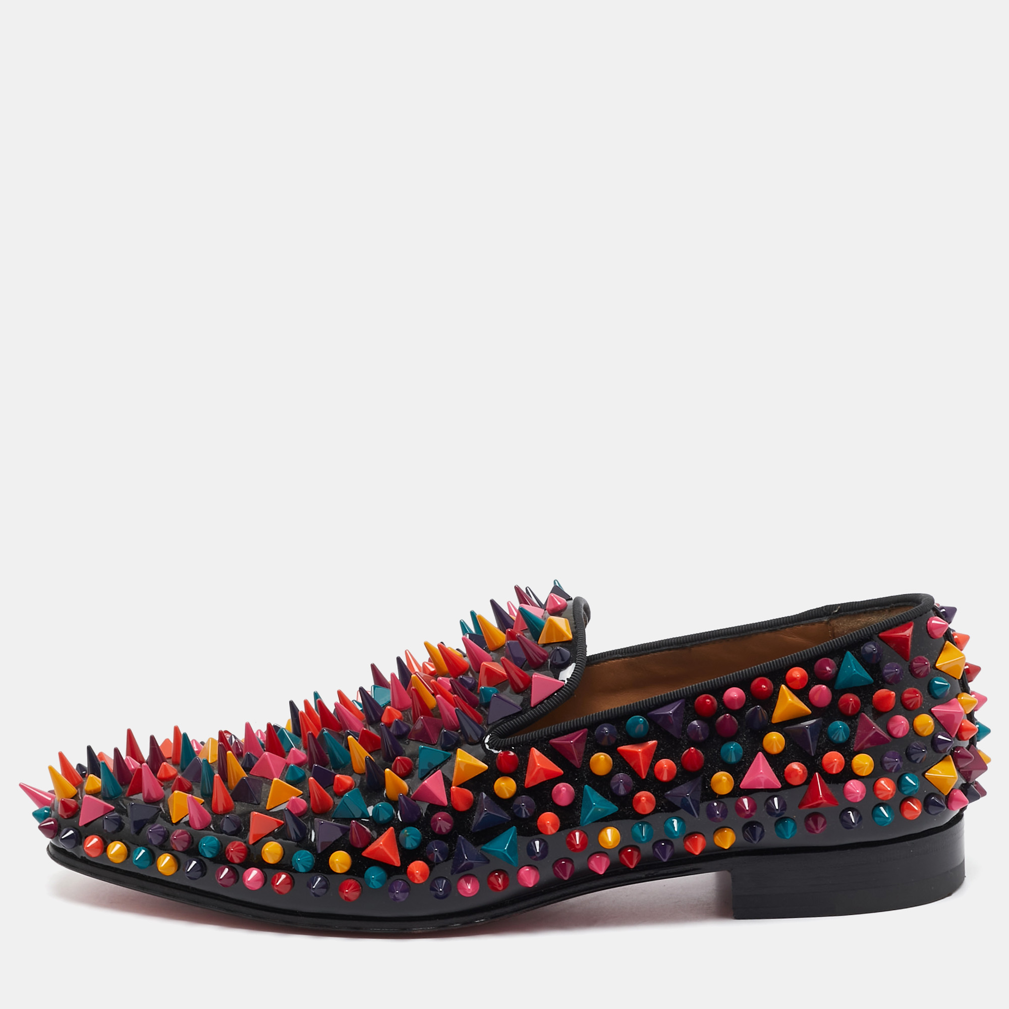 Pre-owned Christian Louboutin Multicolor Patent Dandy Pik Pik Loafers Size 40