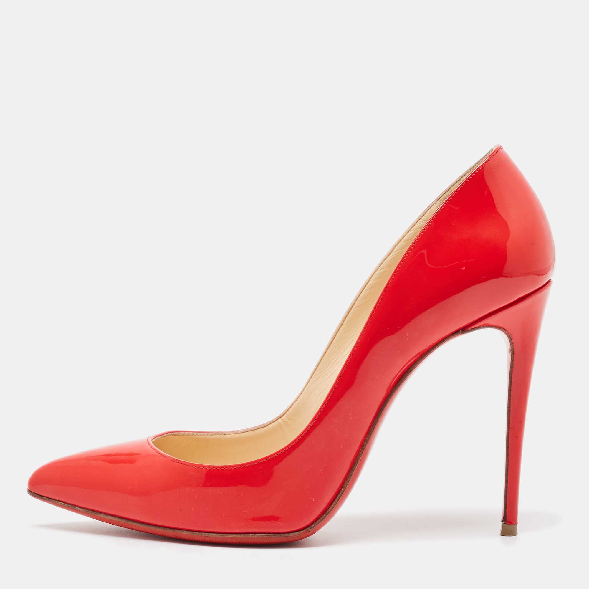 

Christian Louboutin Red Patent Leather Pigalle Follies Pumps Size