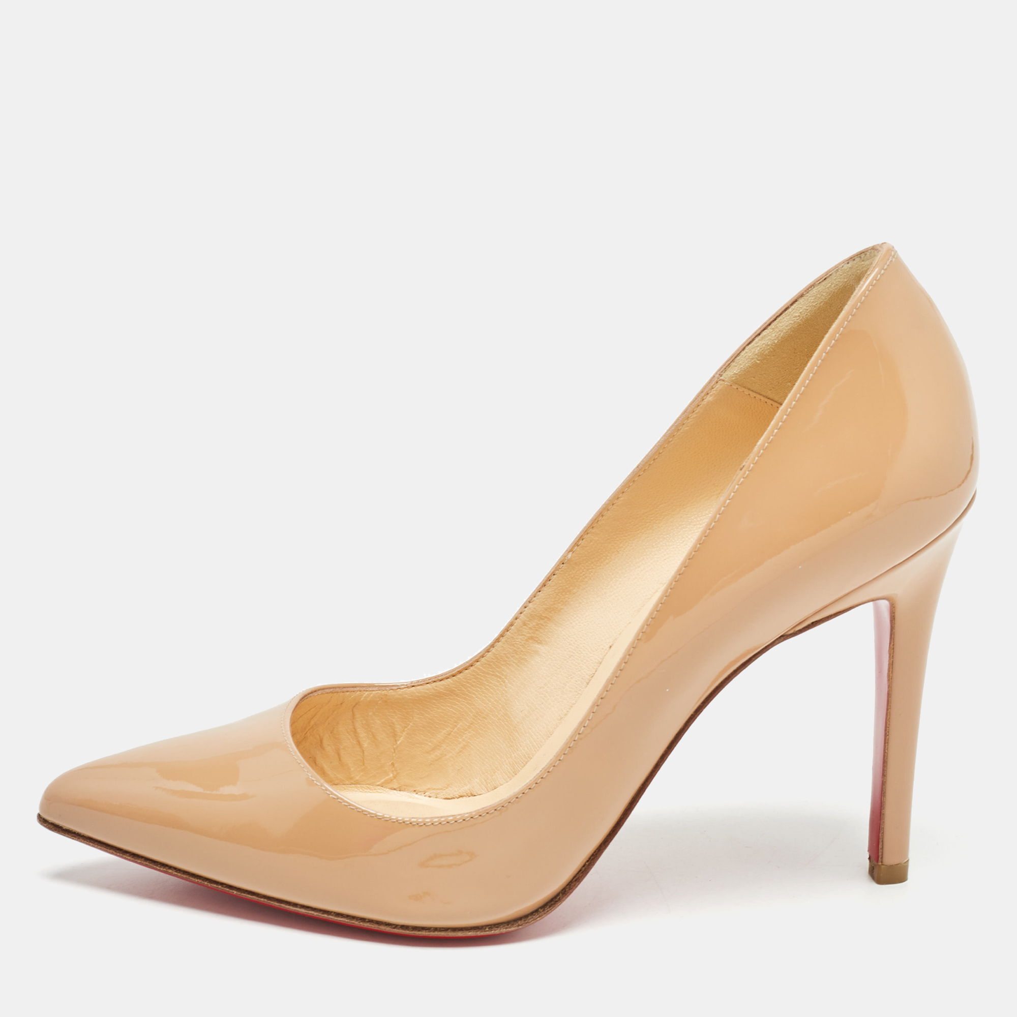 

Christian Louboutin Beige Patent Leather Pigalle Pumps Size