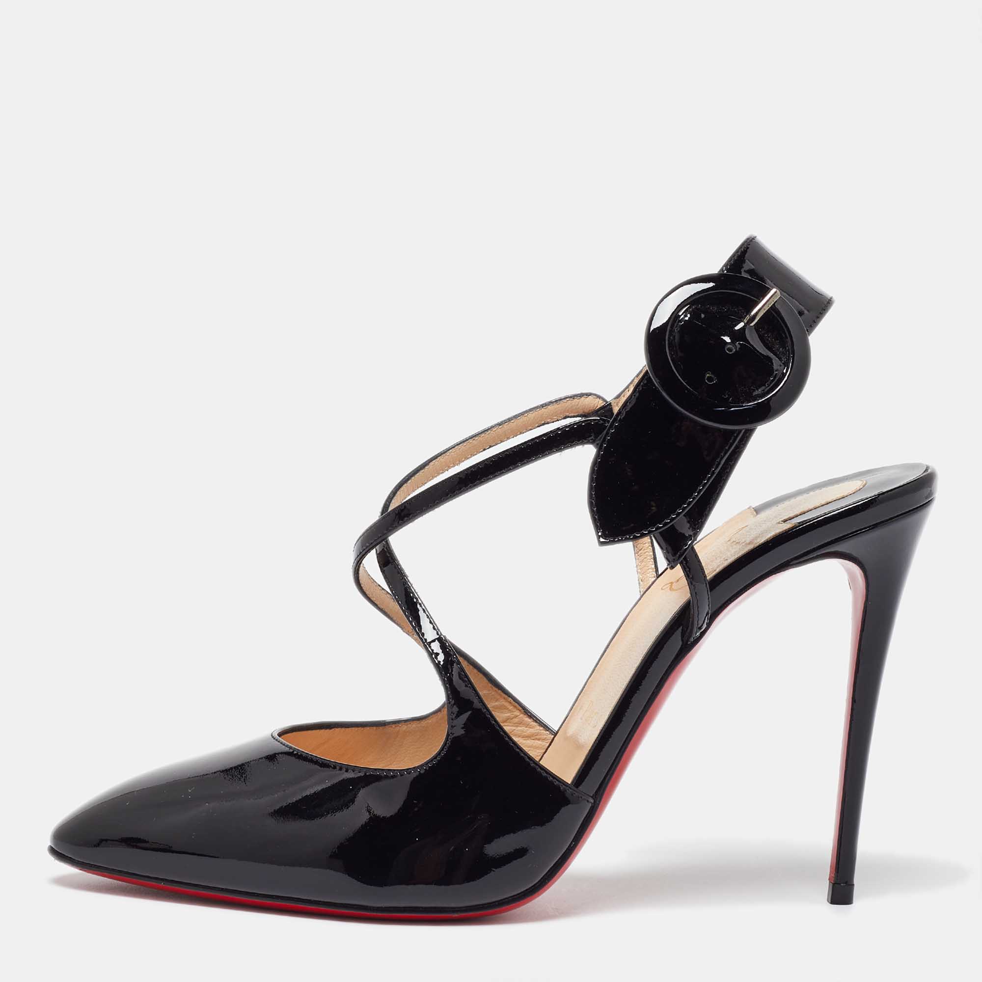 

Christian Louboutin Black Patent Leather Hollandway Pumps Size