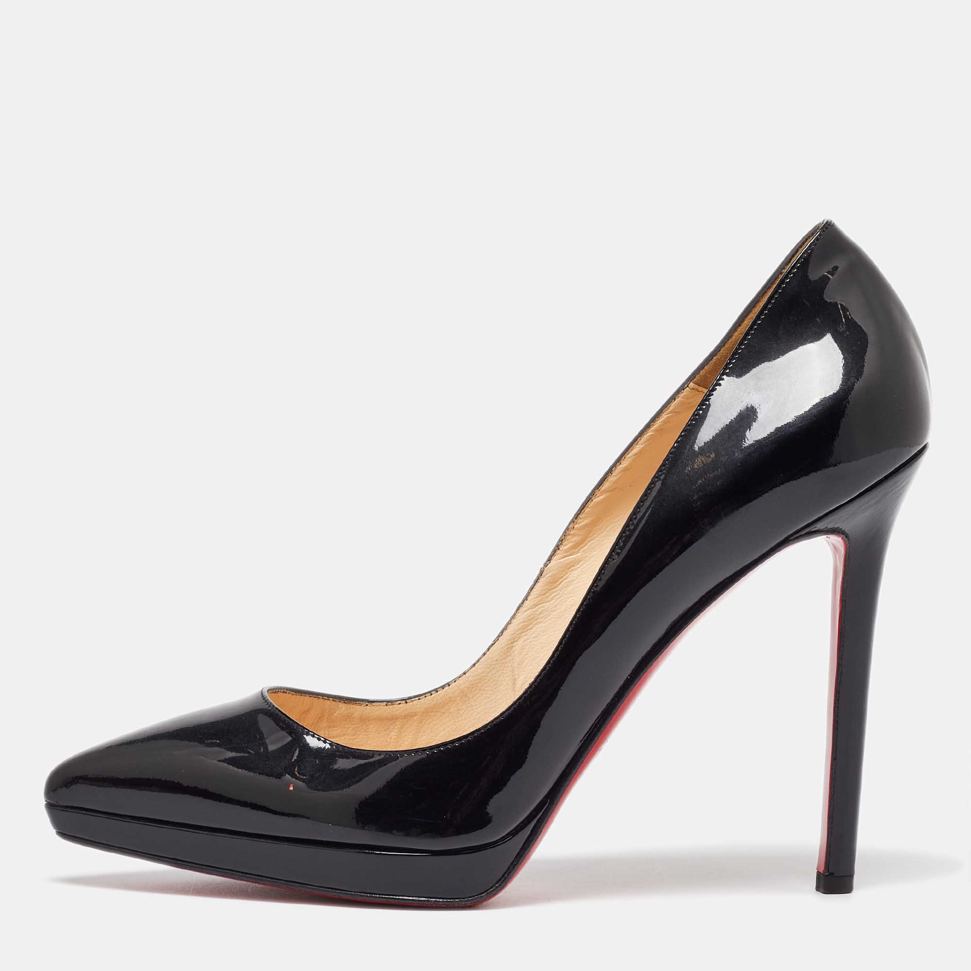 

Christian Louboutin Black Patent Leather Pigalle Plato Pumps Size