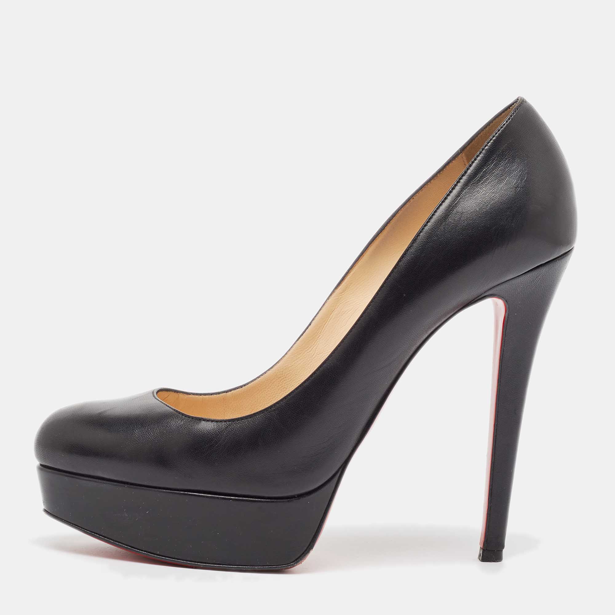 

Christian Louboutin Black Leather Bianca Platform Pumps