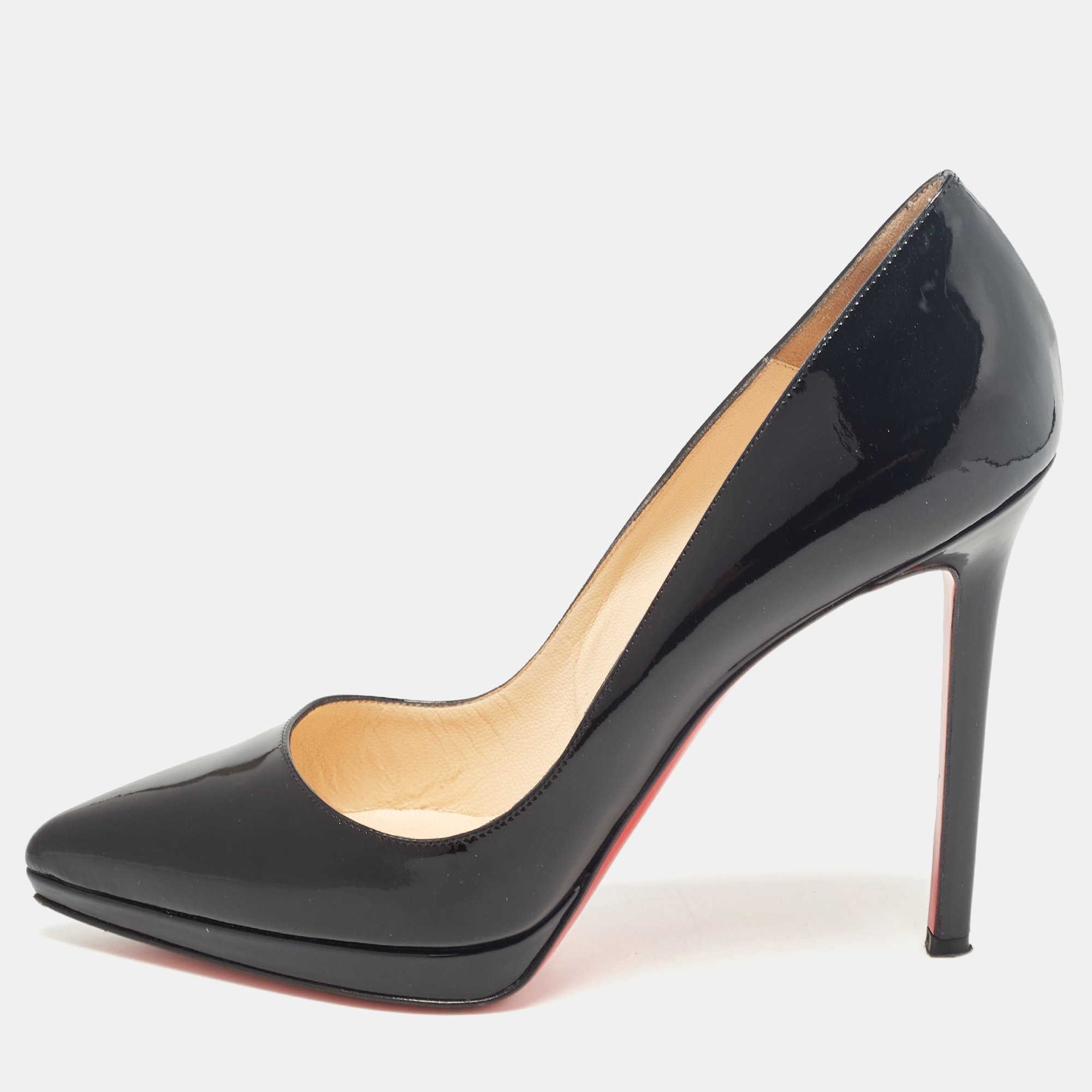 

Christian Louboutin Black Patent Leather Pigalle Plato Pumps Size