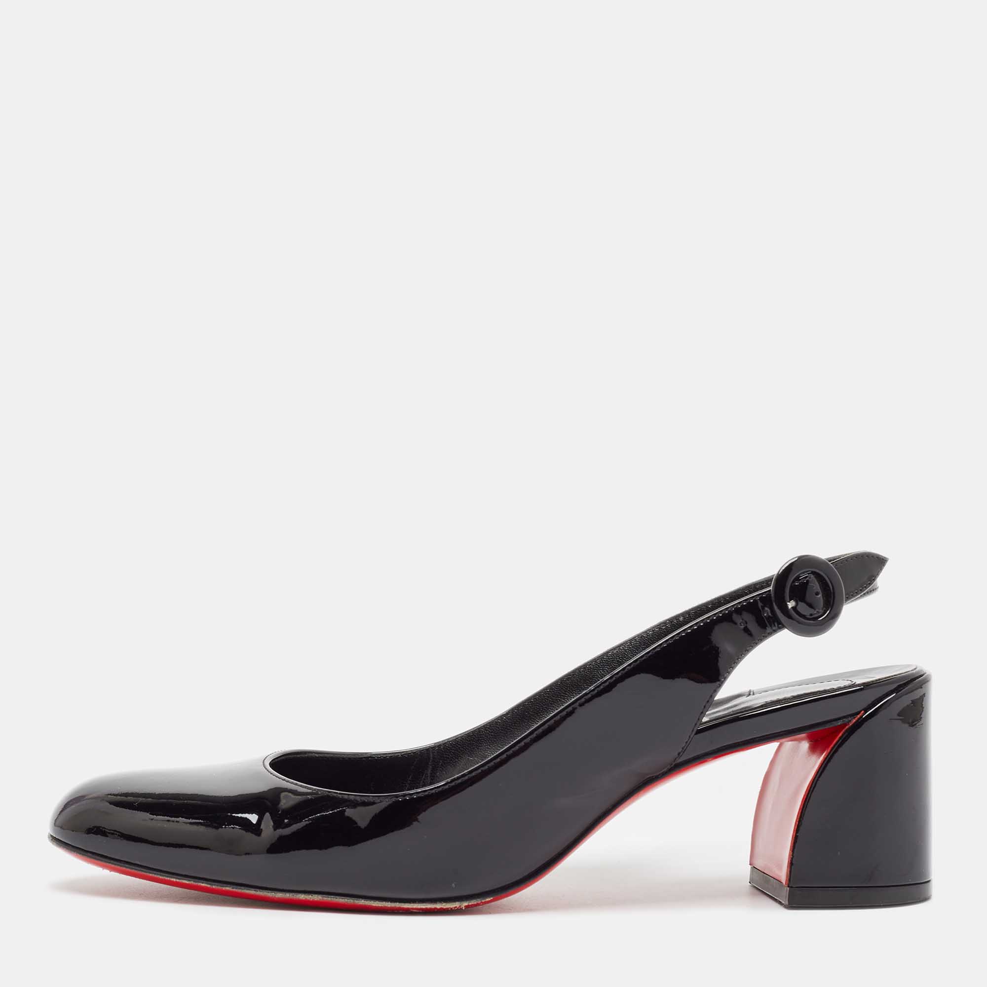 

Christian Louboutin Black Patent So Jane Pumps Size