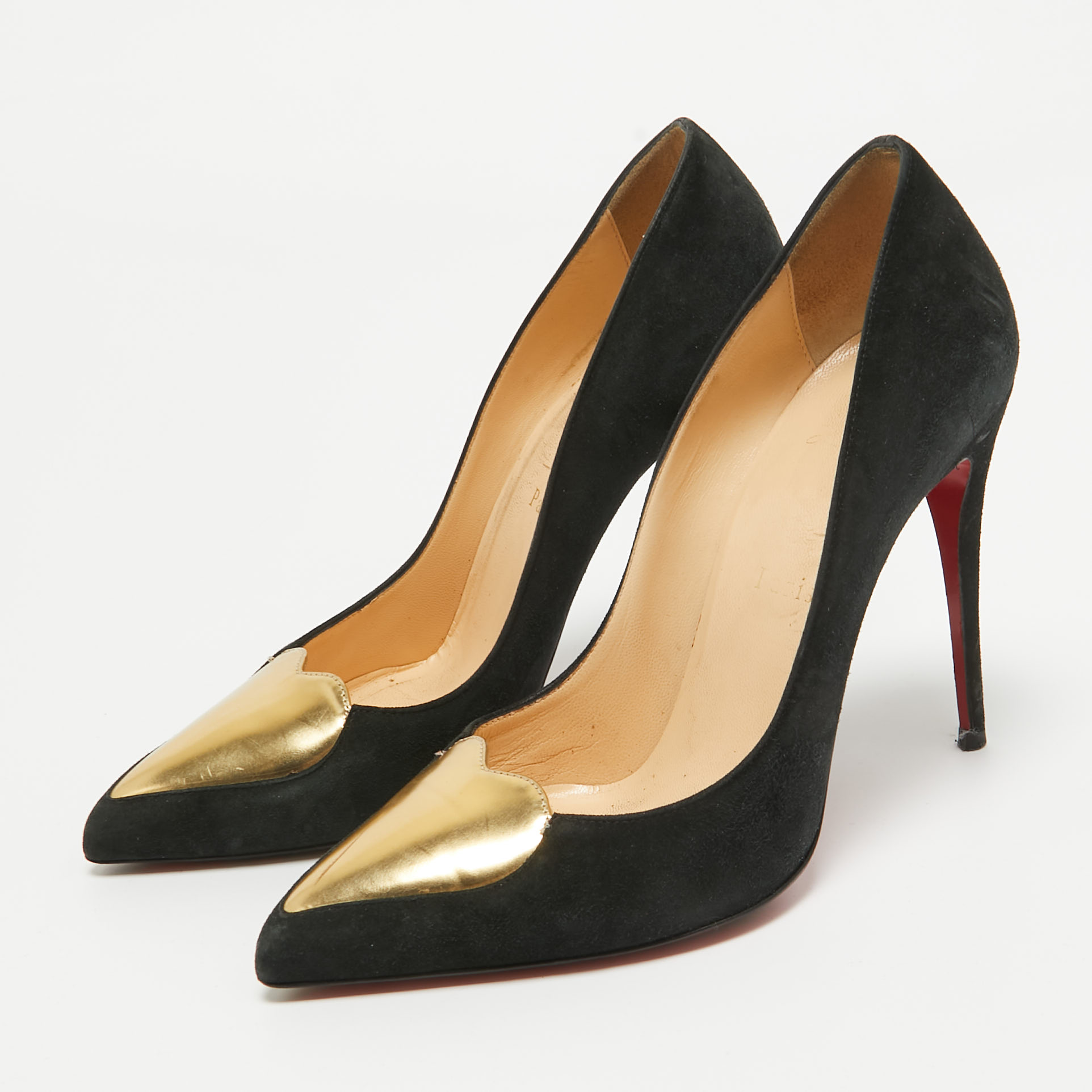 Christian Louboutin Black Suede Doracora Pumps Size 37.5 