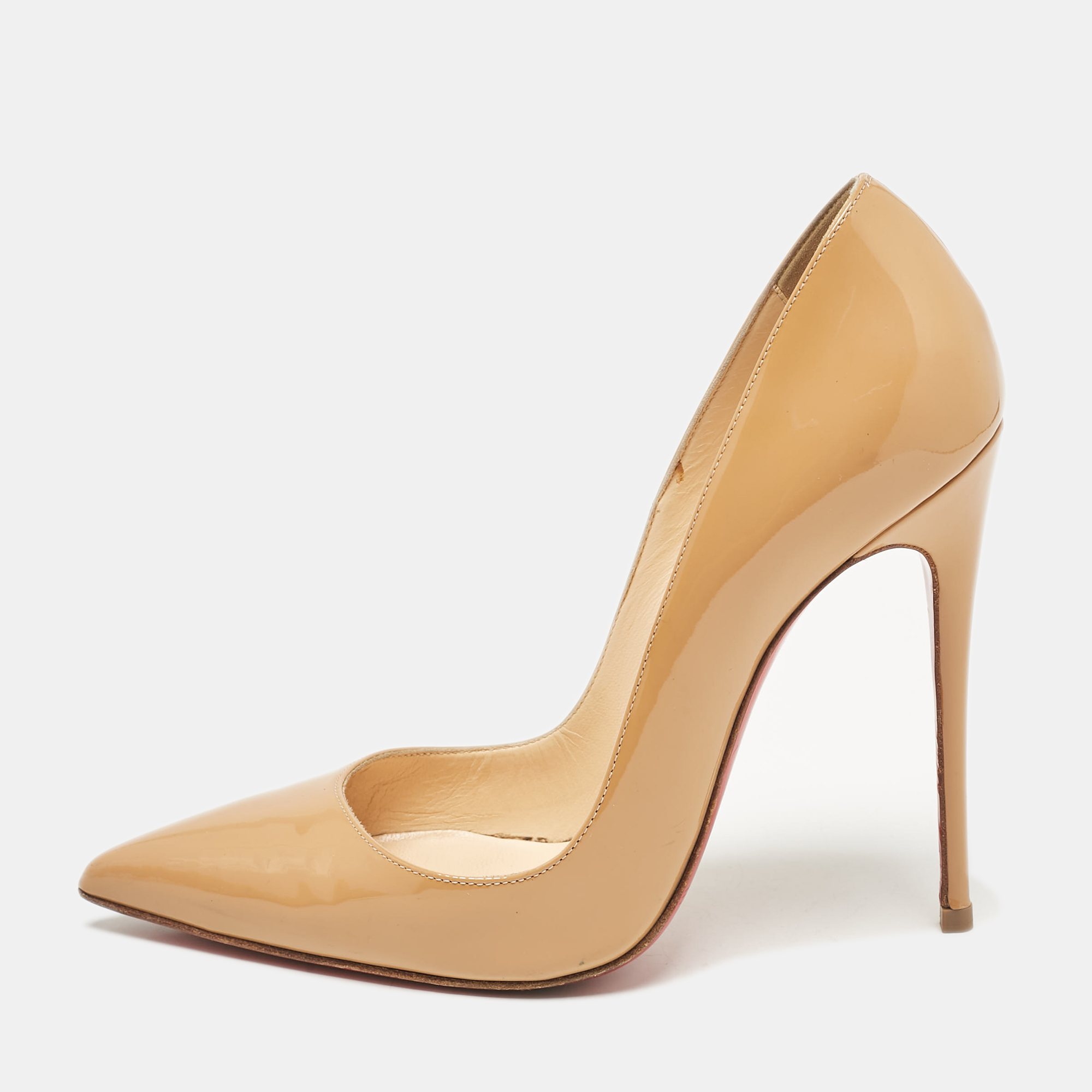 

Christian Louboutin Beige Patent Leather So Kate Pumps Size