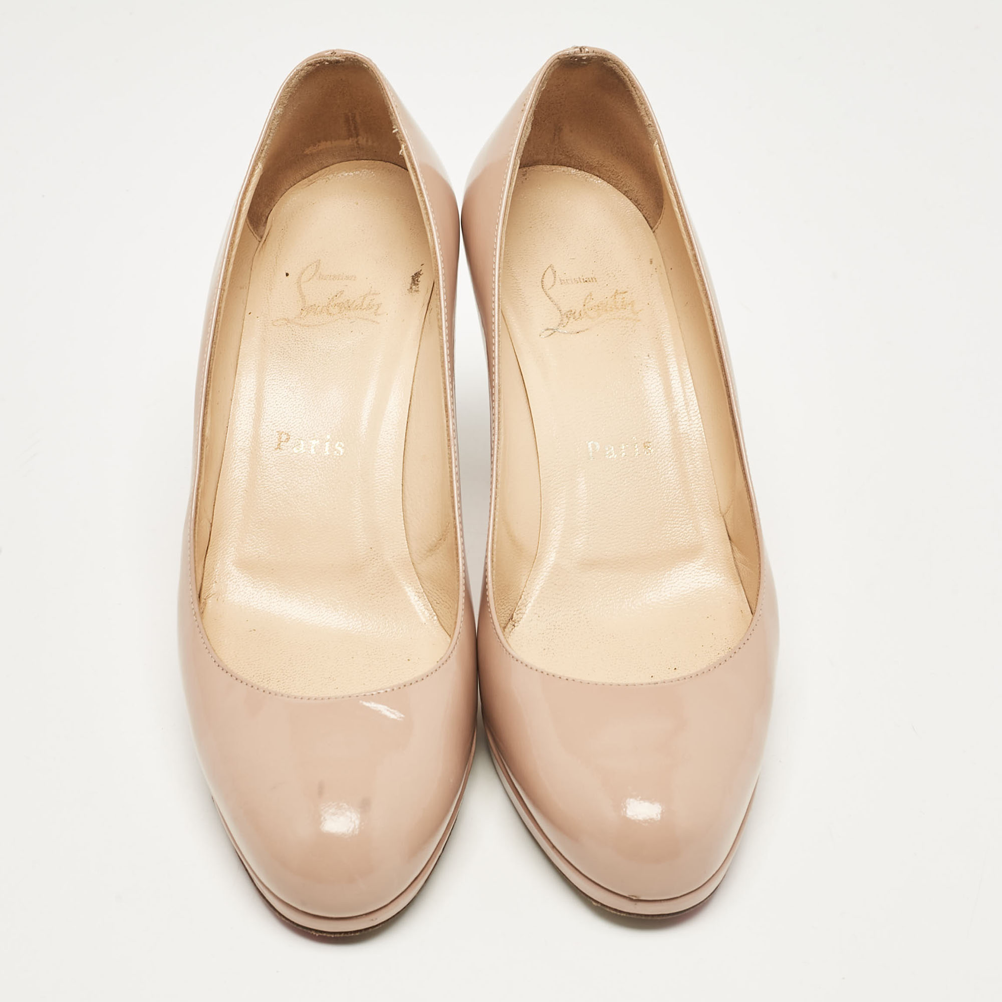 Christian Louboutin Beige Patent New Simple Pumps Size 39 