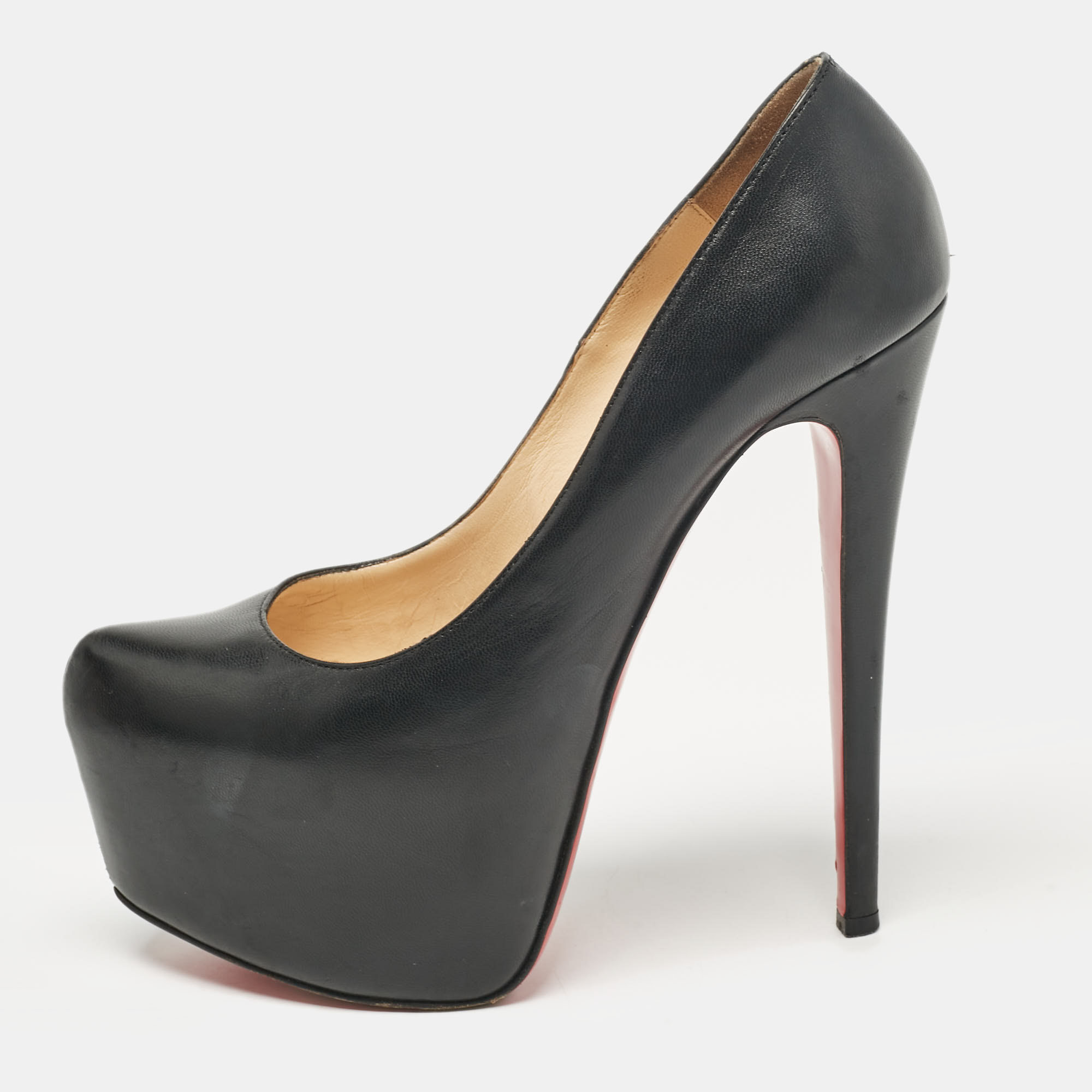 

Christian Louboutin Black Leather Daffodile Platform Pumps Size