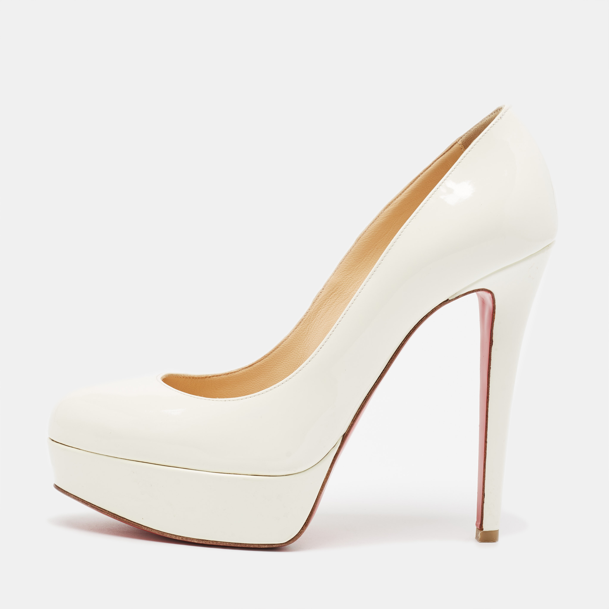 

Christian Louboutin White Patent Leather Bianca Pumps Size