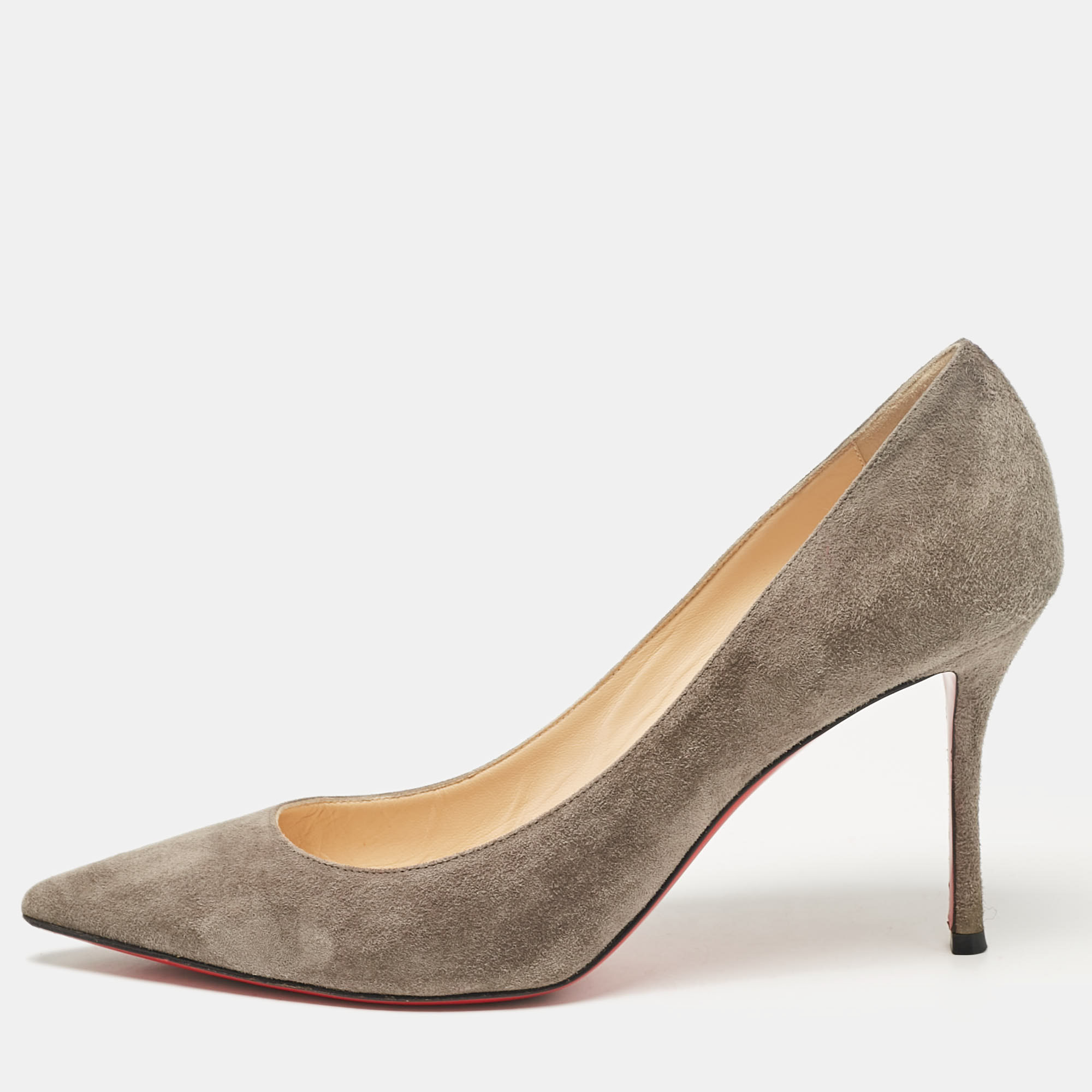 

Christian Louboutin Grey Suede Kate Pumps Size