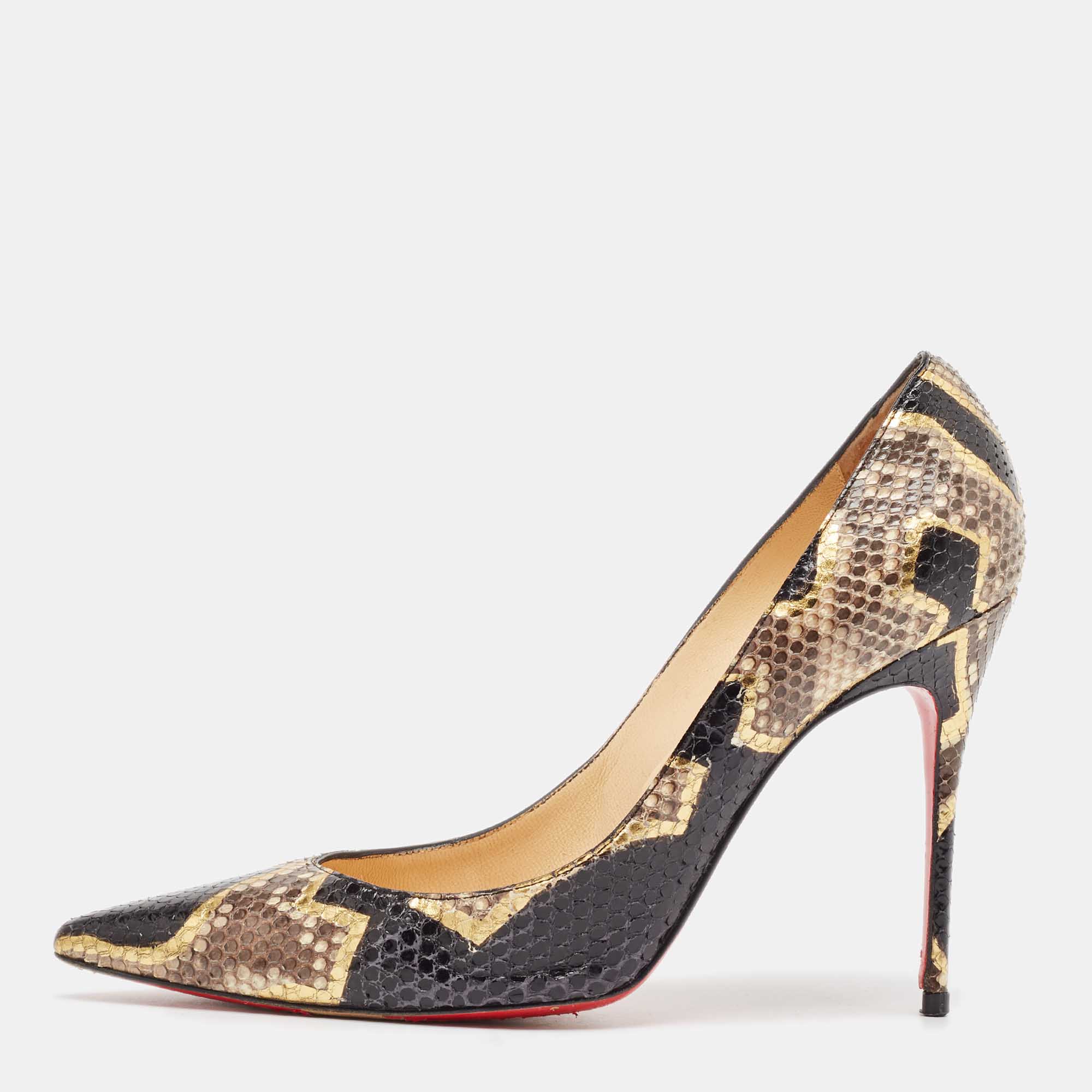 

Christian Louboutin Multicolor Python Leather Pigalle Follies Pumps Size